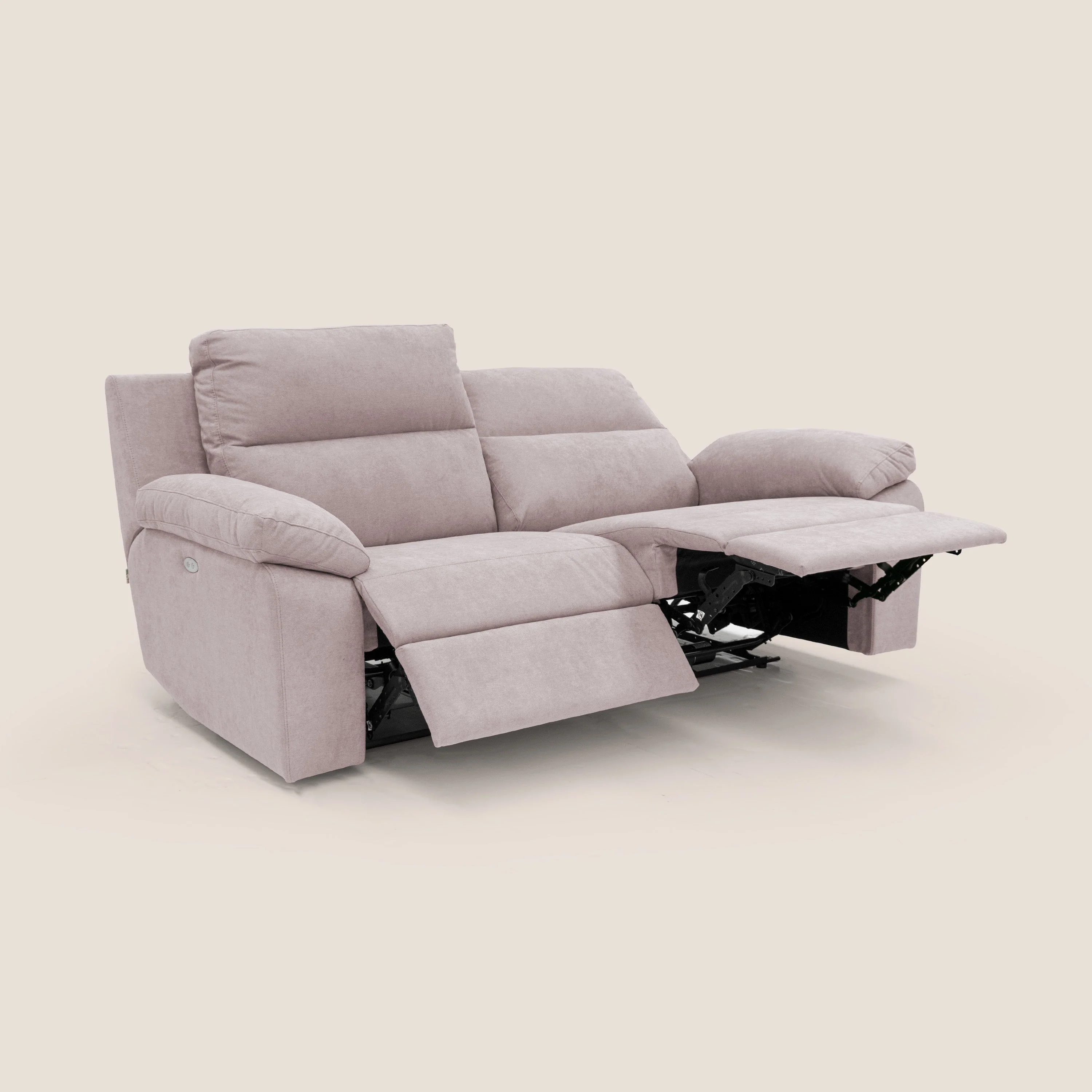 Romeo Canapé avec relax électrique en tissu doux imperméable T02 rose - Image 2