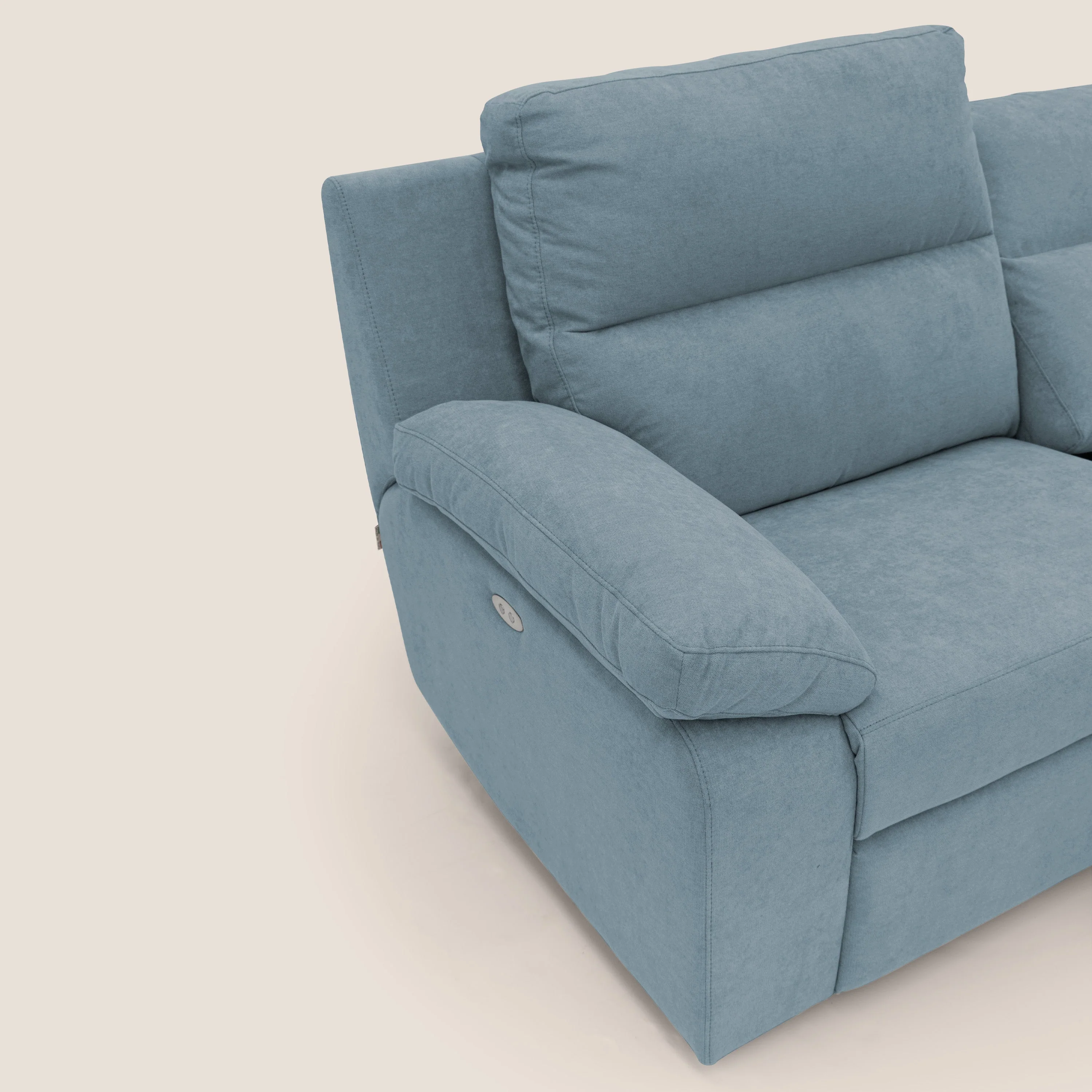 Romeo Canapé avec relax électrique en tissu doux imperméable T02 sucre glace - Image 4