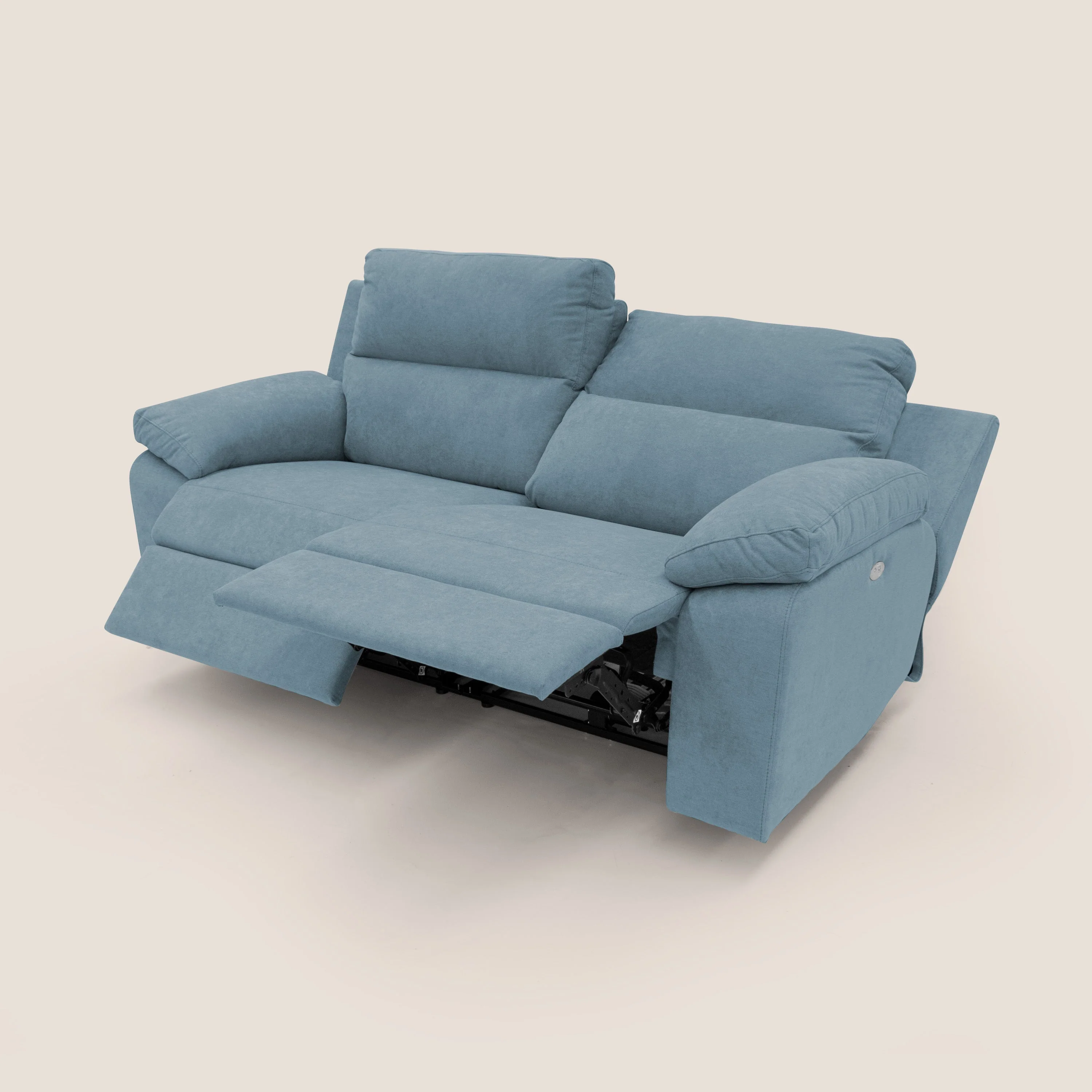 Romeo Canapé avec relax électrique en tissu doux imperméable T02 sucre glace - Image 5