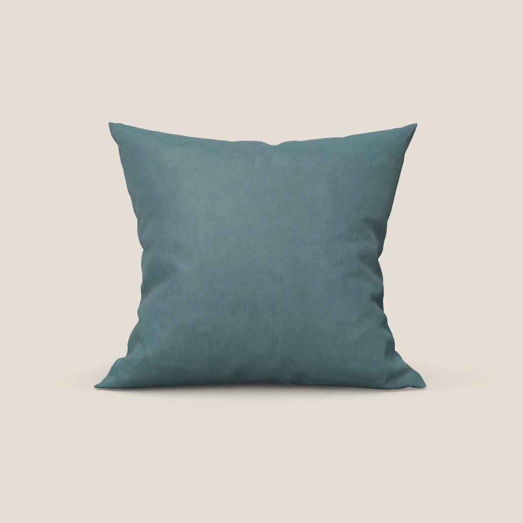 Rotterdam coussin disponible en différentes couleurs en microfibre effet velours imperméable T09 bleu pastel