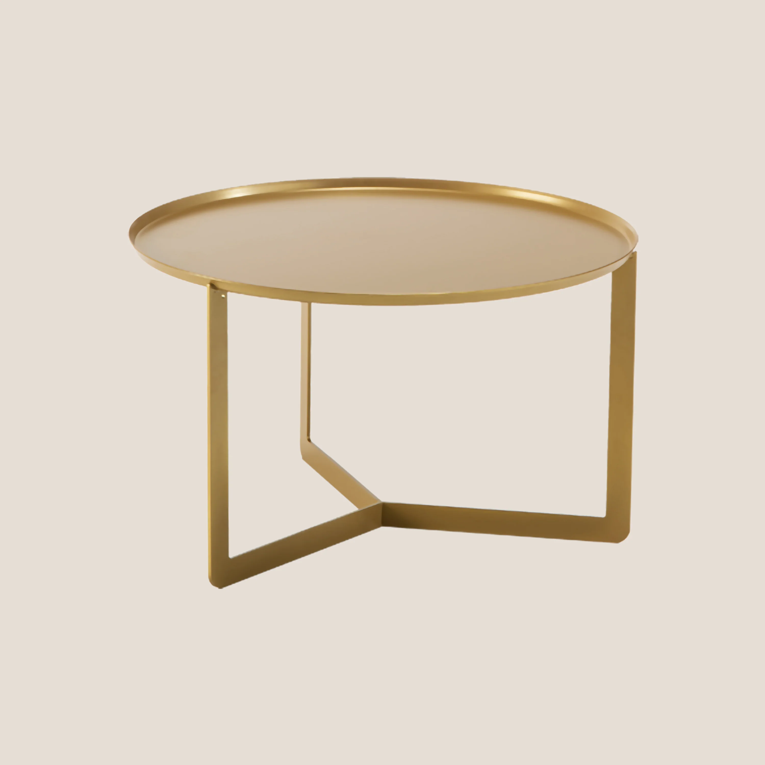 Round Table basse ronde en 3 dimensions en or métallisé - Image 4