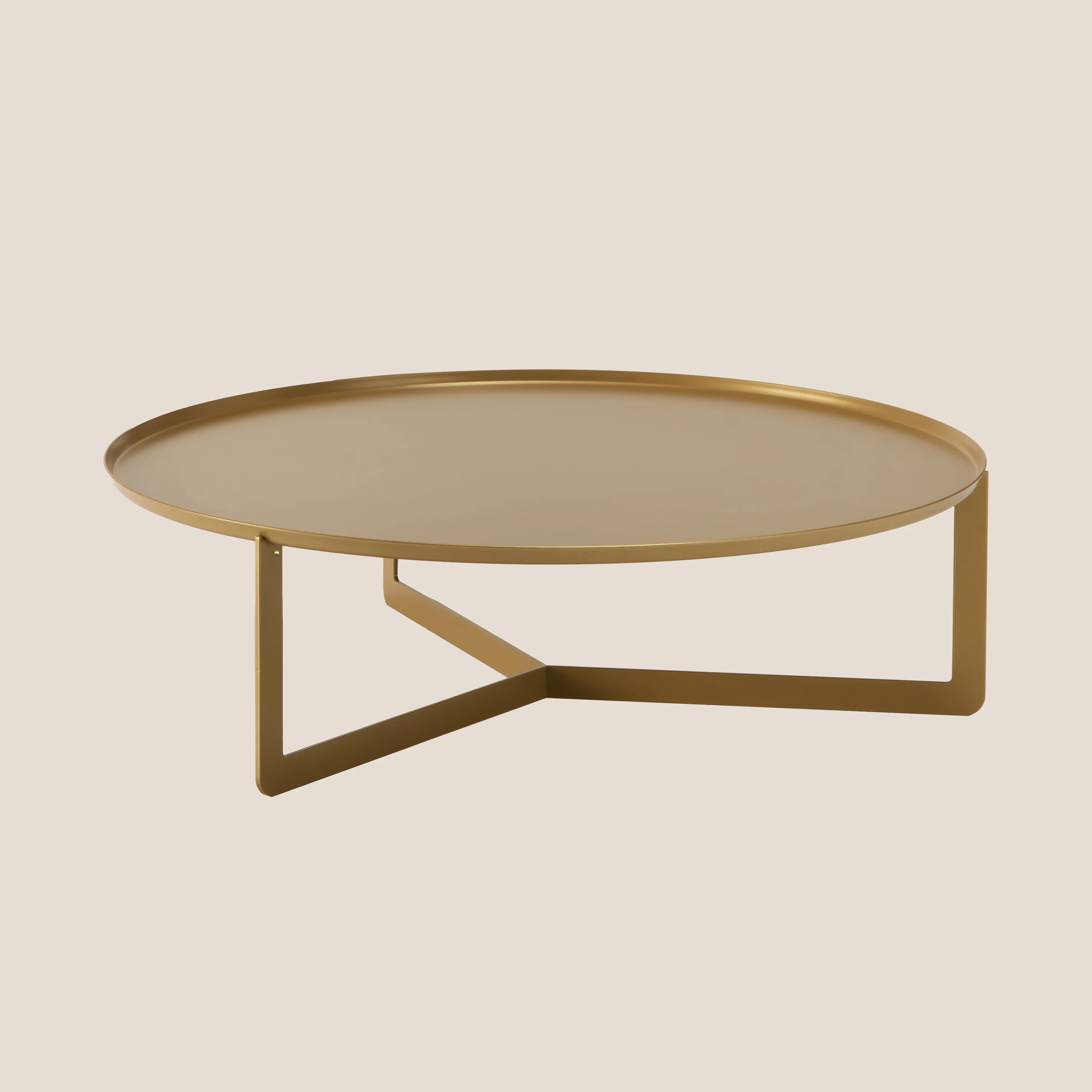 Round Table basse ronde en 3 dimensions en or métallisé - Image 7