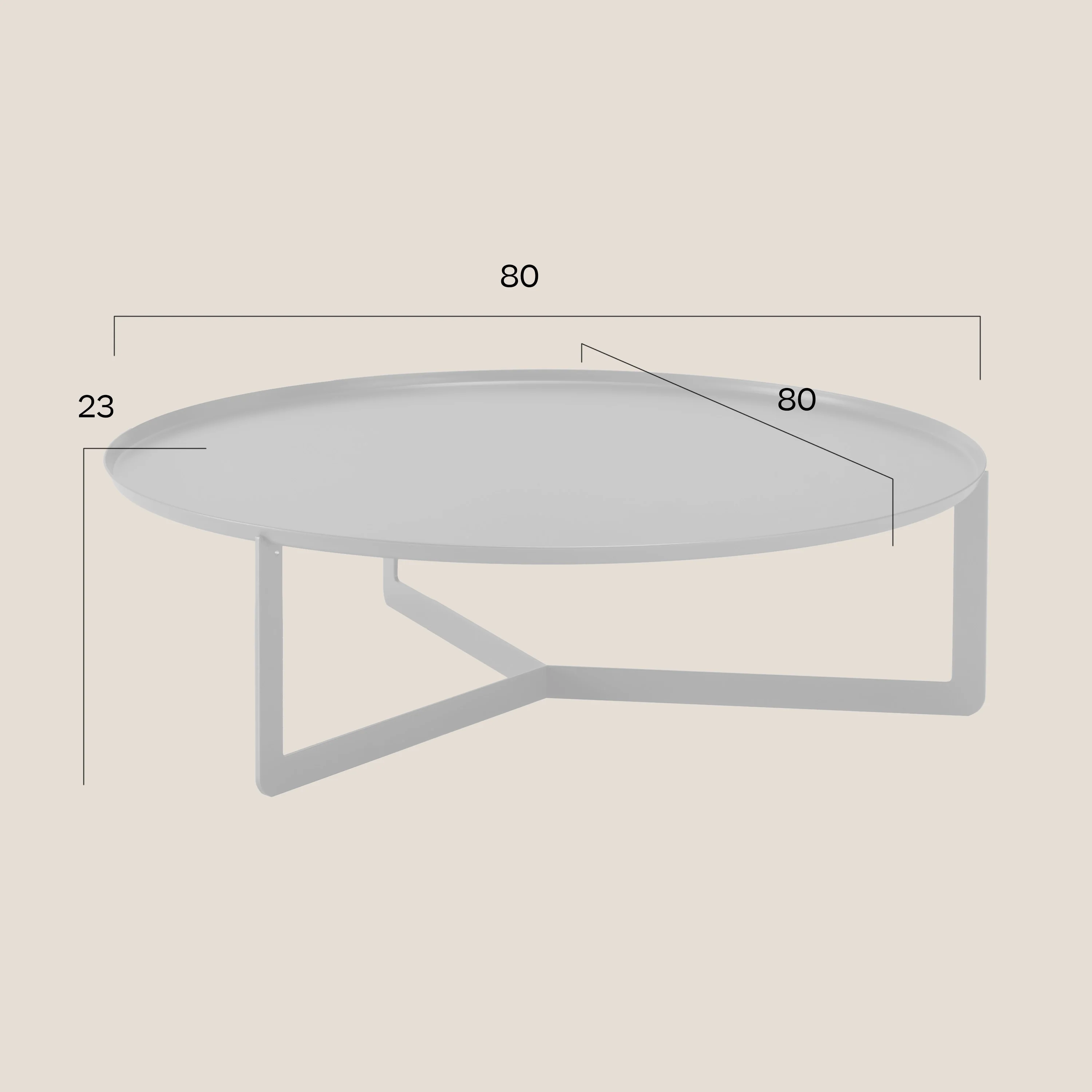 Round Table basse ronde en 3 dimensions en or métallisé - Image 9