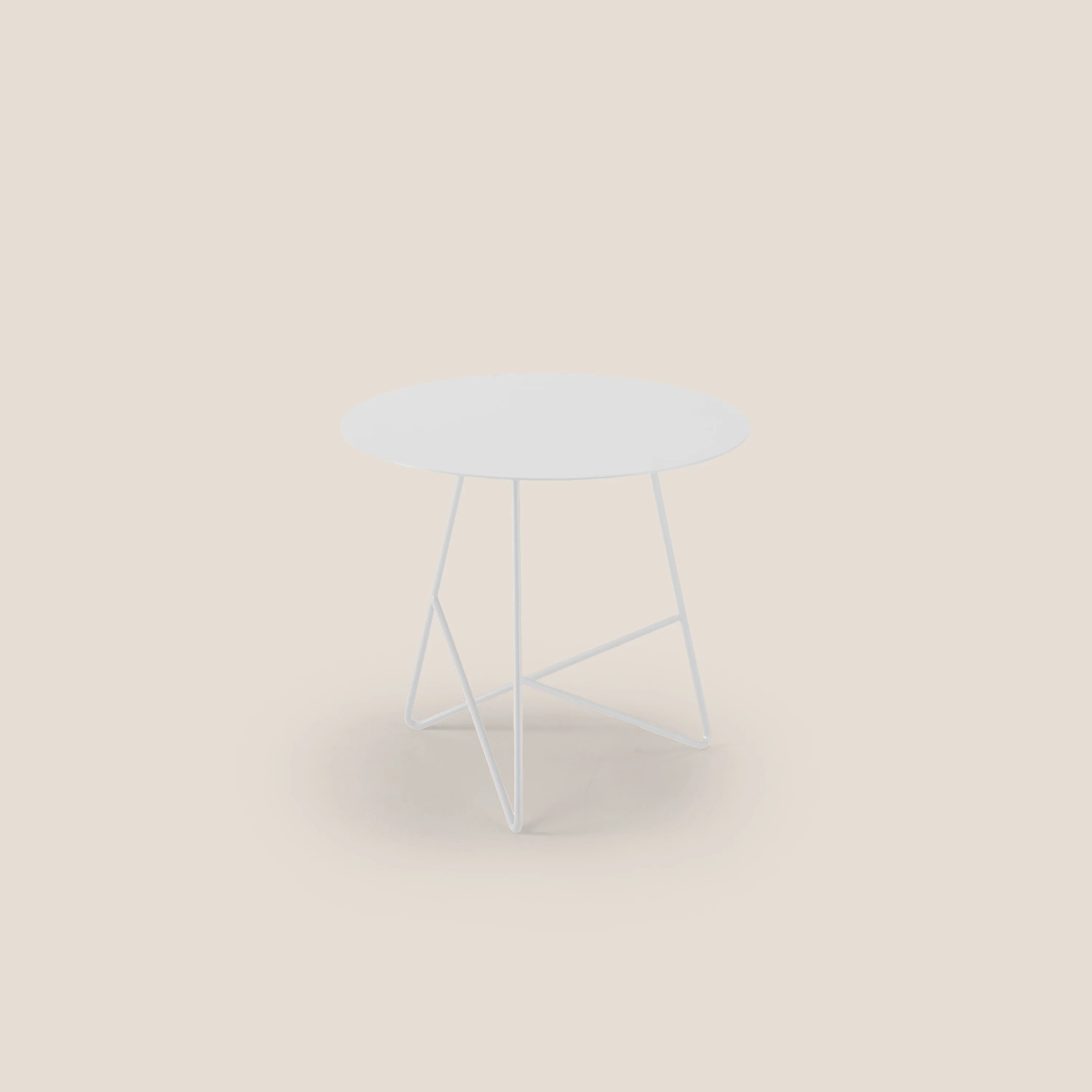 Ermione Table basse ronde en métal h44 blanc
