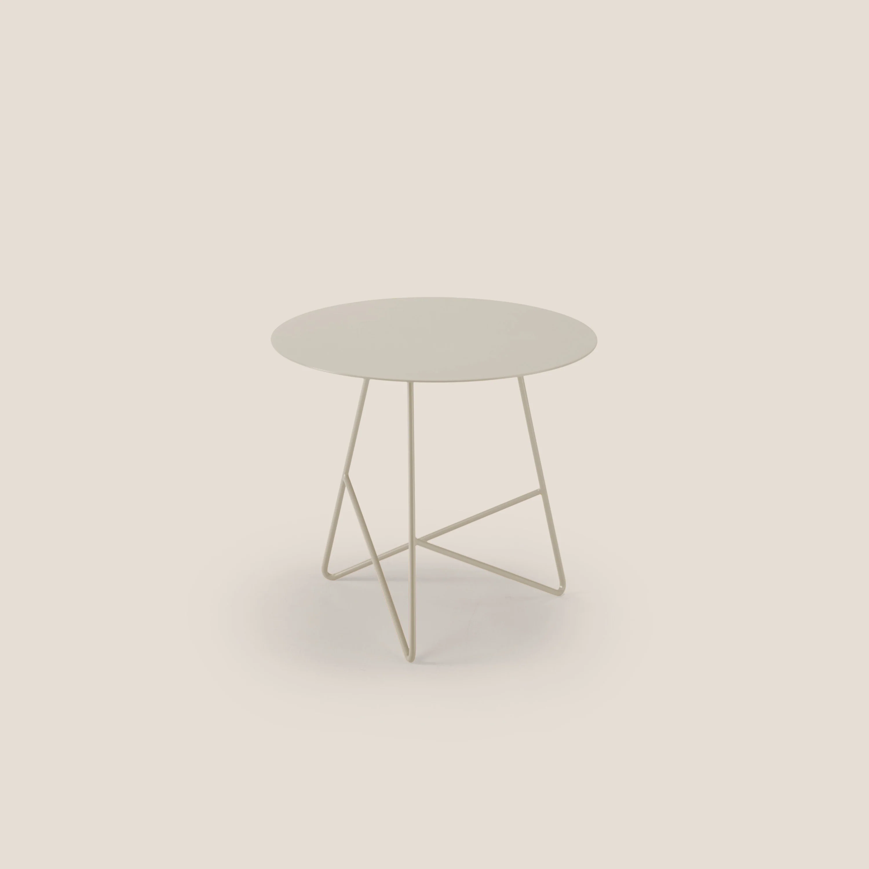 Ermione Table basse ronde en métal h44 chanvre