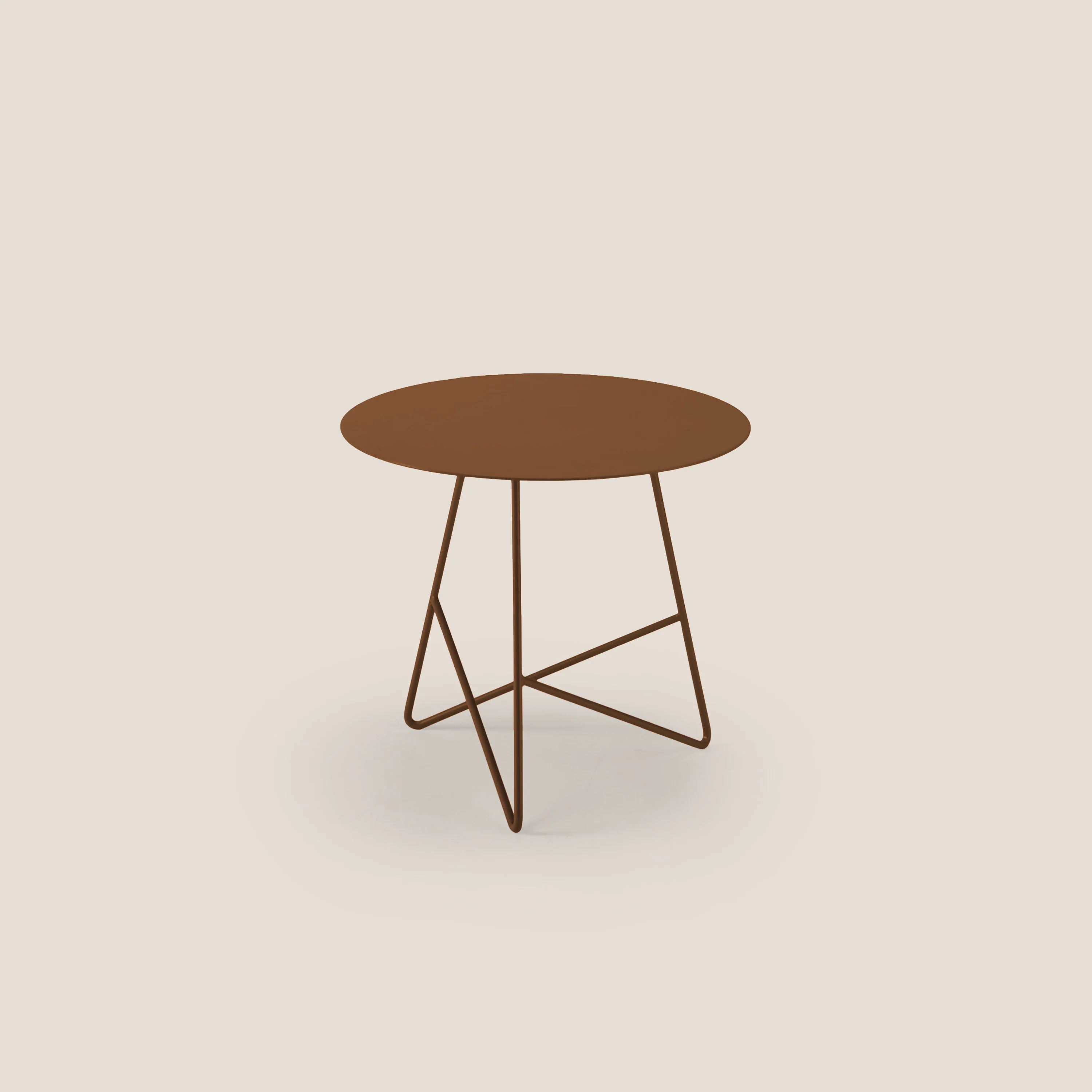 Ermione Table basse ronde en métal h44 cuivre