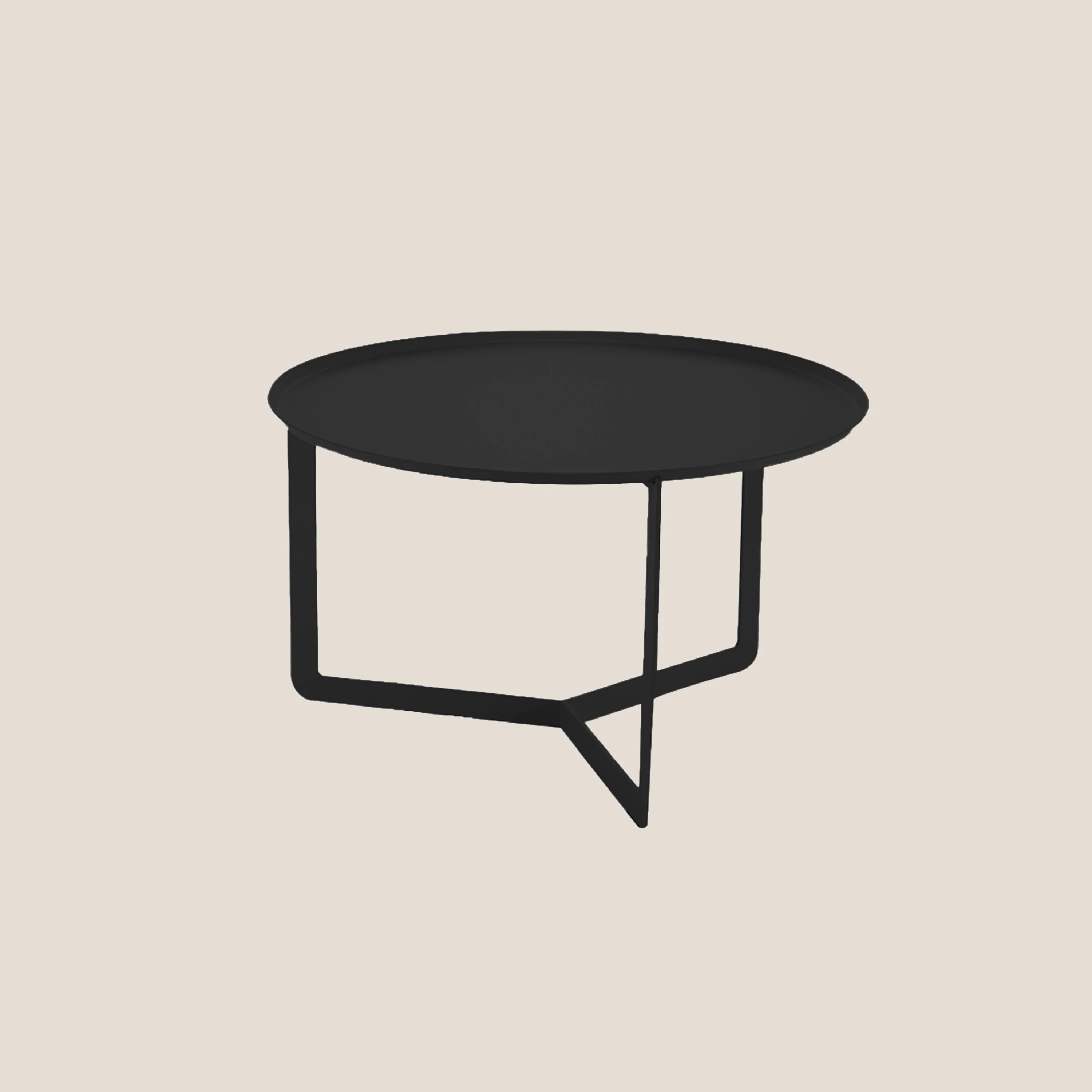 Round Table basse ronde de salon en métal h36 cm noir
