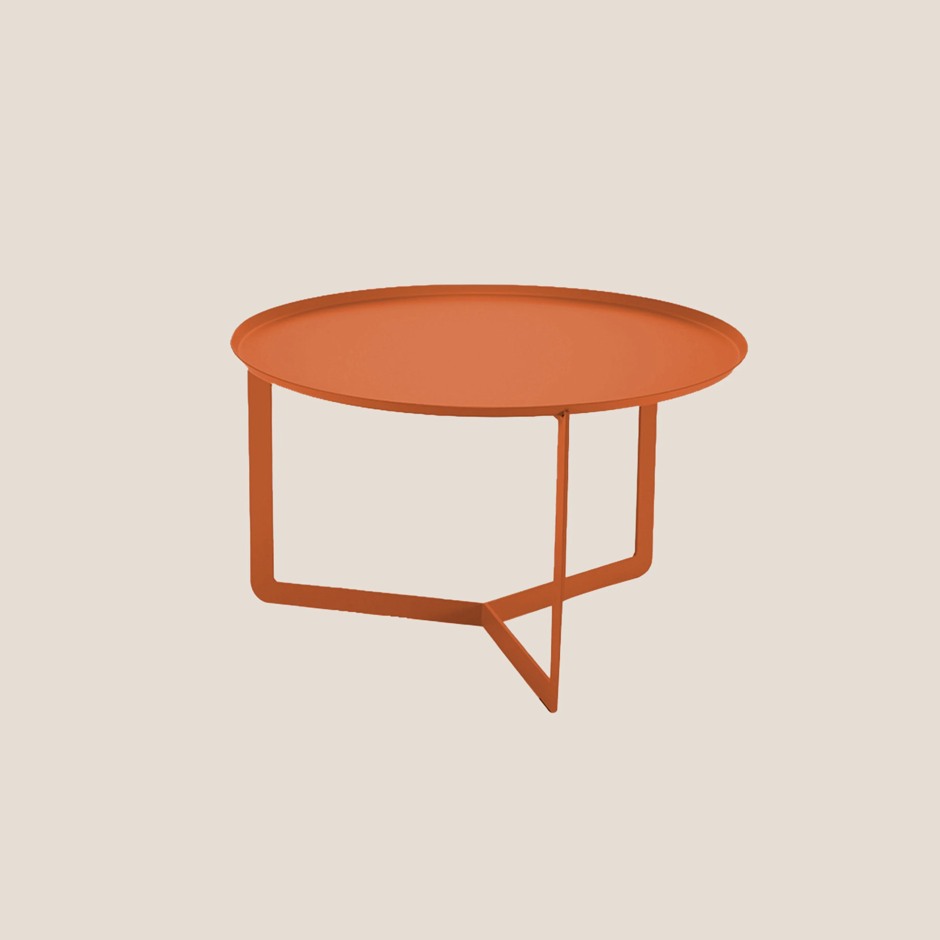 Round Table basse ronde de salon en métal h36 cm terre cuite