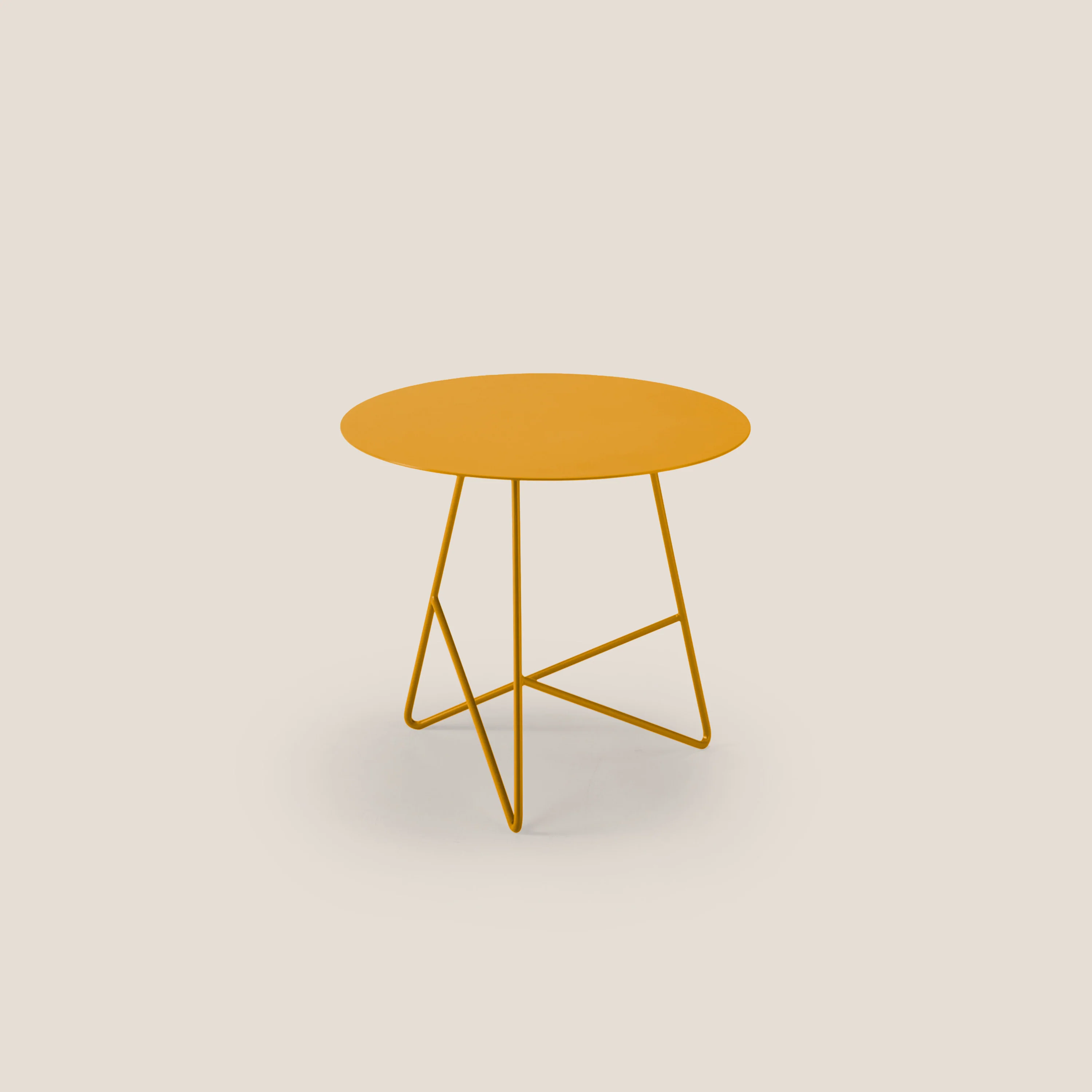 Ermione Table basse ronde en métal h44 jaune