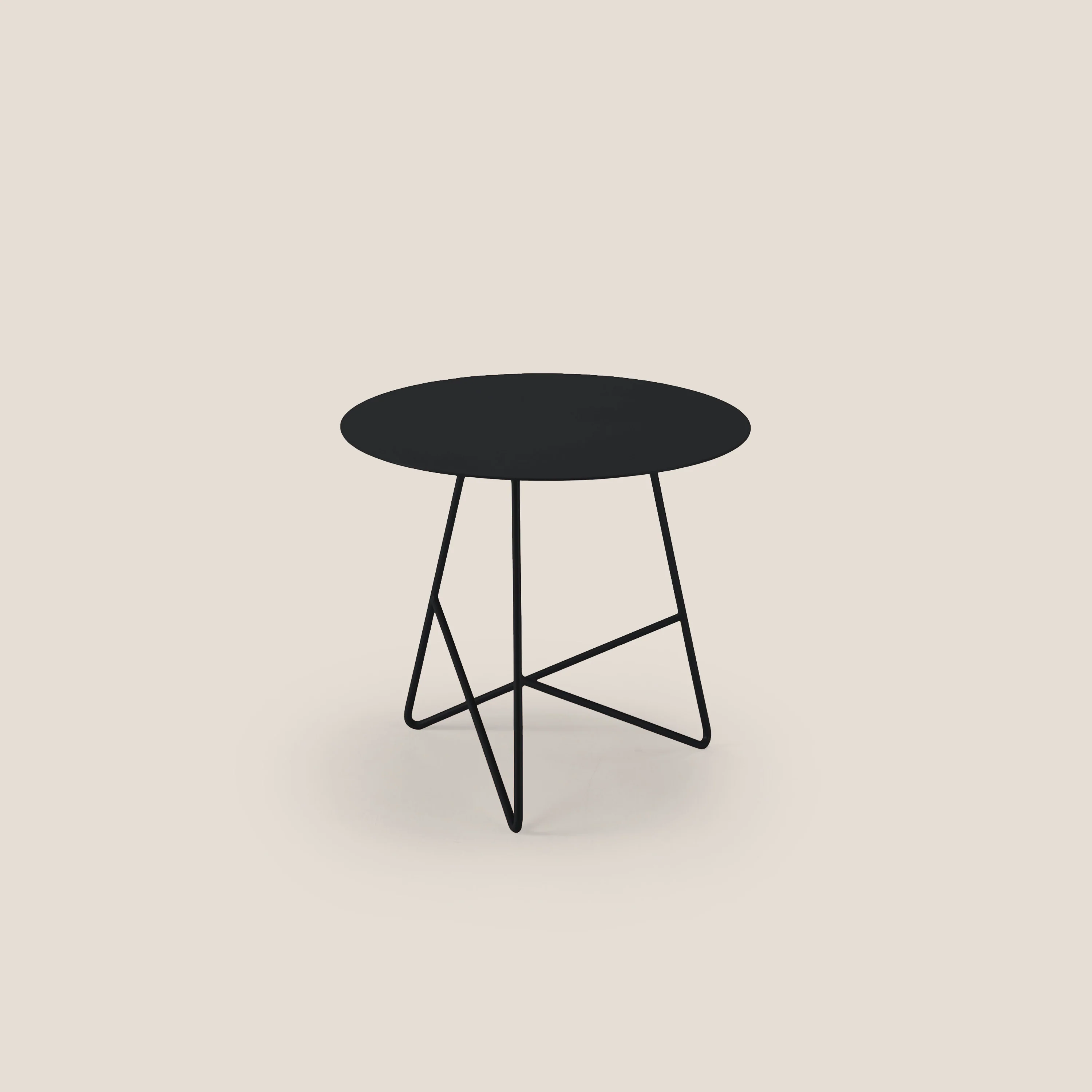 Ermione Table basse ronde en métal h44 noir