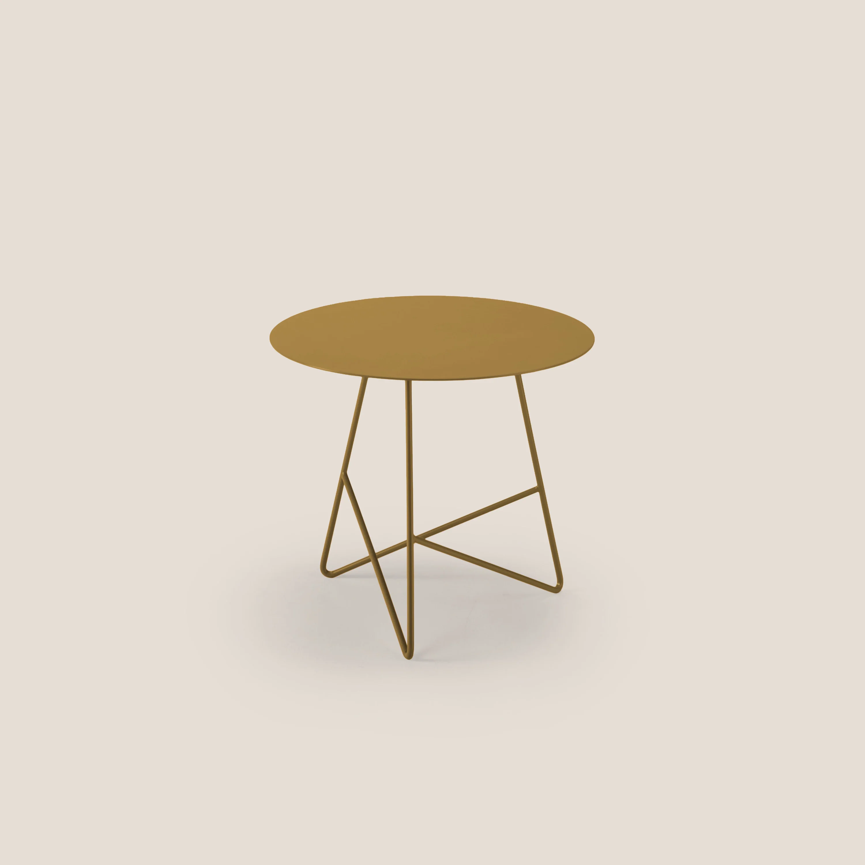 Ermione Table basse ronde en métal h44 or