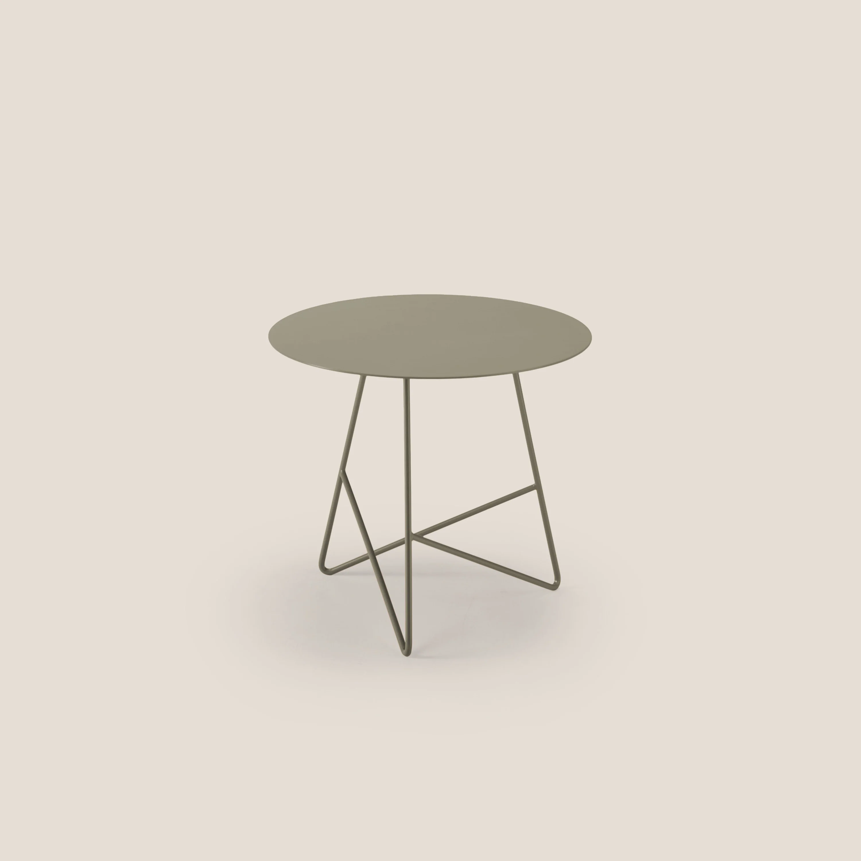 Ermione Table basse ronde en métal h44 terre battue
