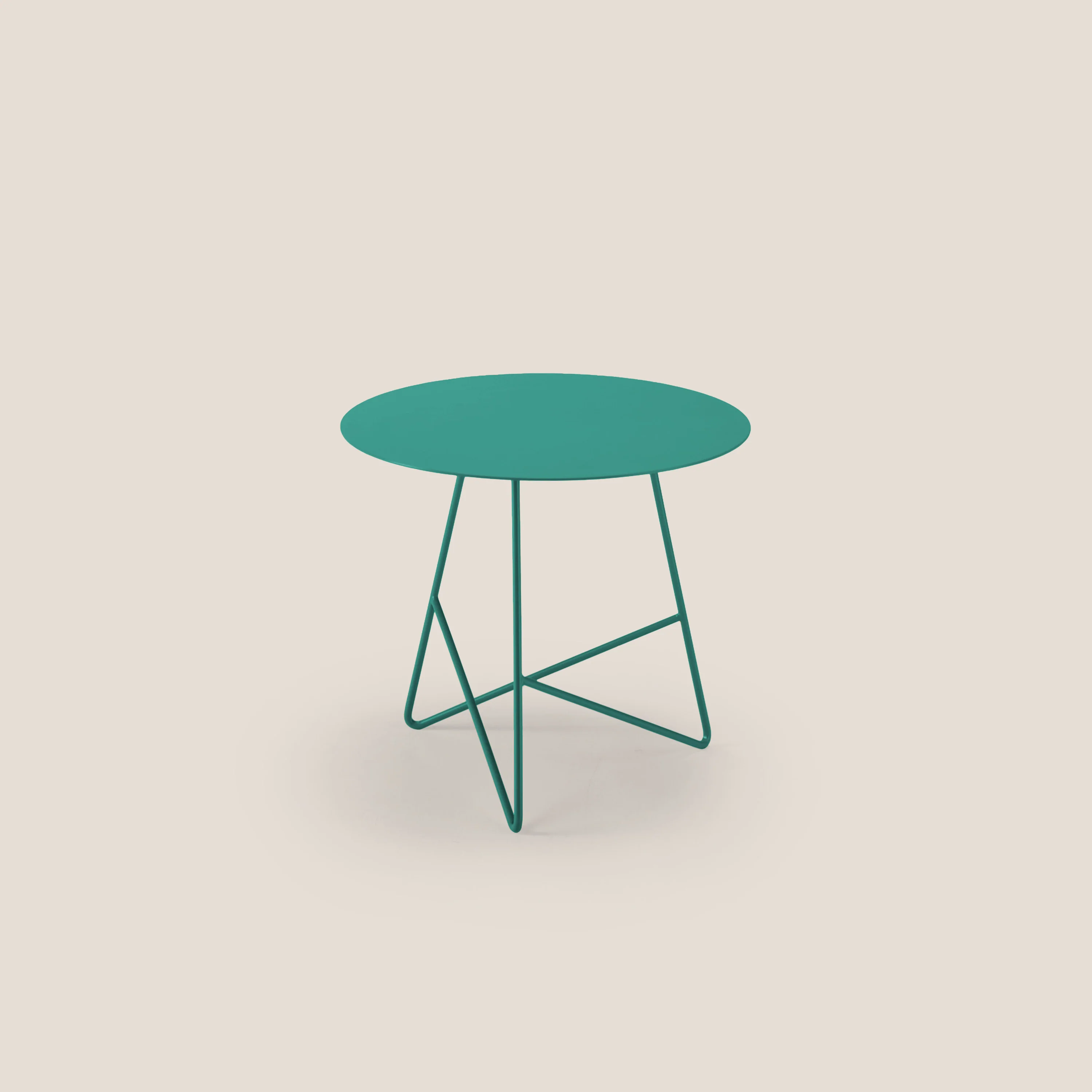 Ermione Table basse ronde en métal h44 vert sauge