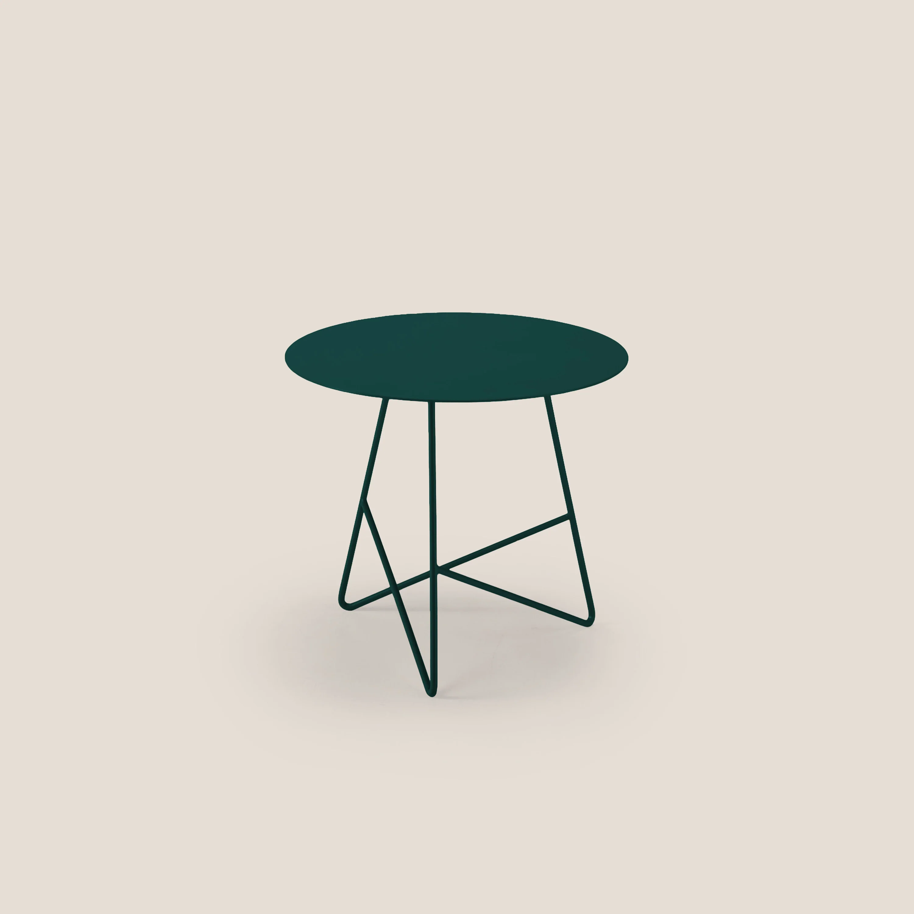 Ermione Table basse ronde en métal h44 zircon