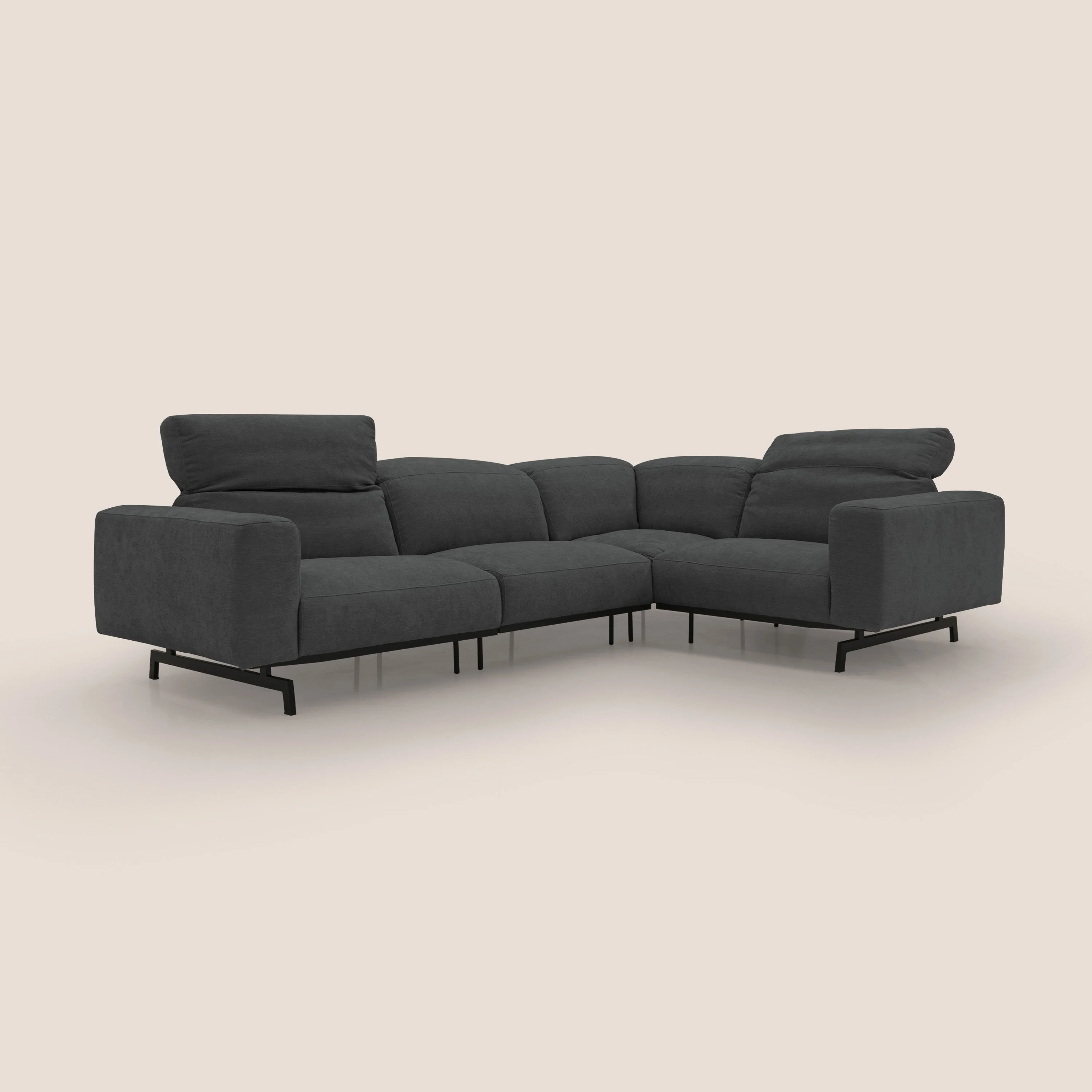 Sakura CanapĂ© d'angle RĂVERSIBLE et modulable en tissu doux et impermĂ©able T14 anthracite - Image 2