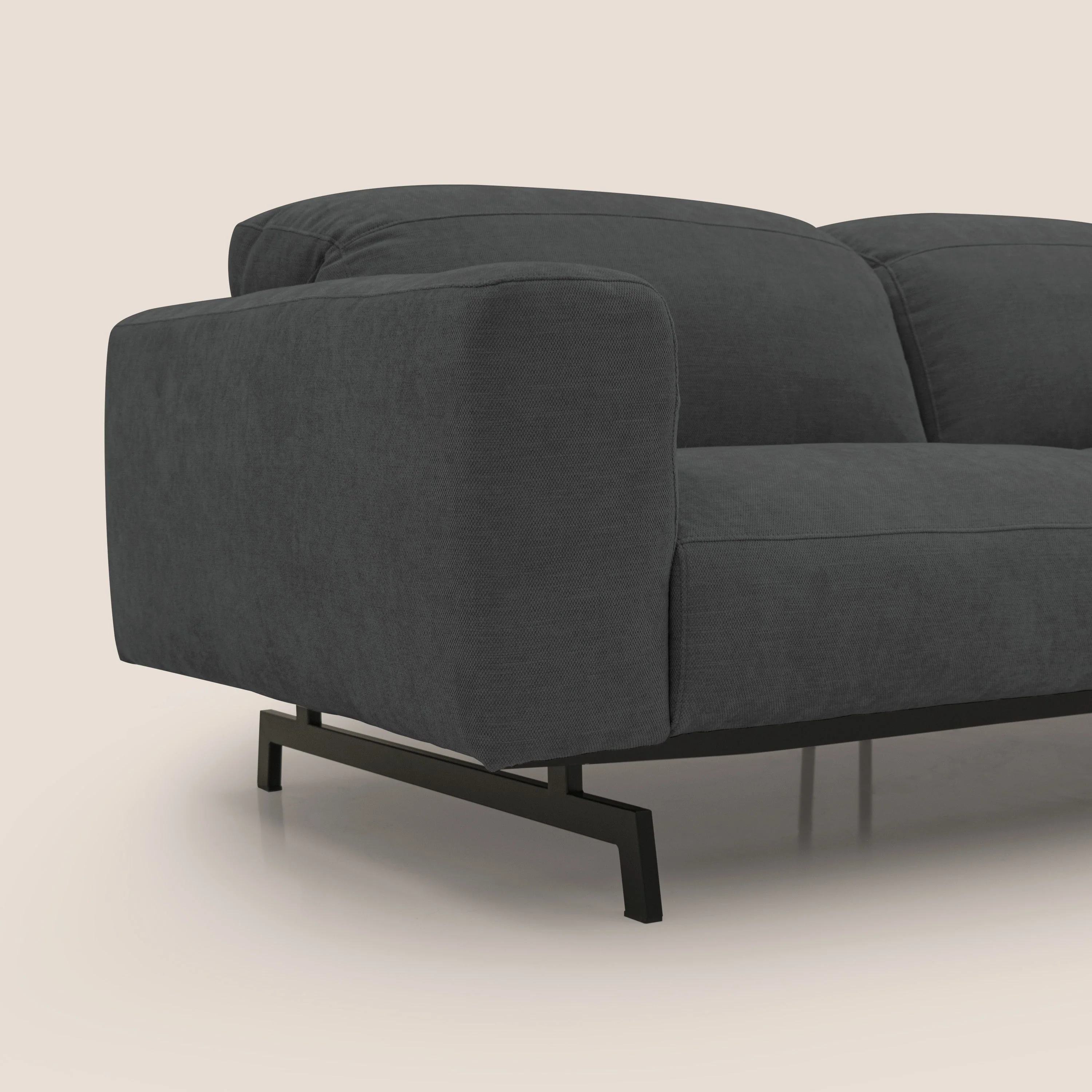 Sakura CanapĂ© d'angle RĂVERSIBLE et modulable en tissu doux et impermĂ©able T14 anthracite - Image 3