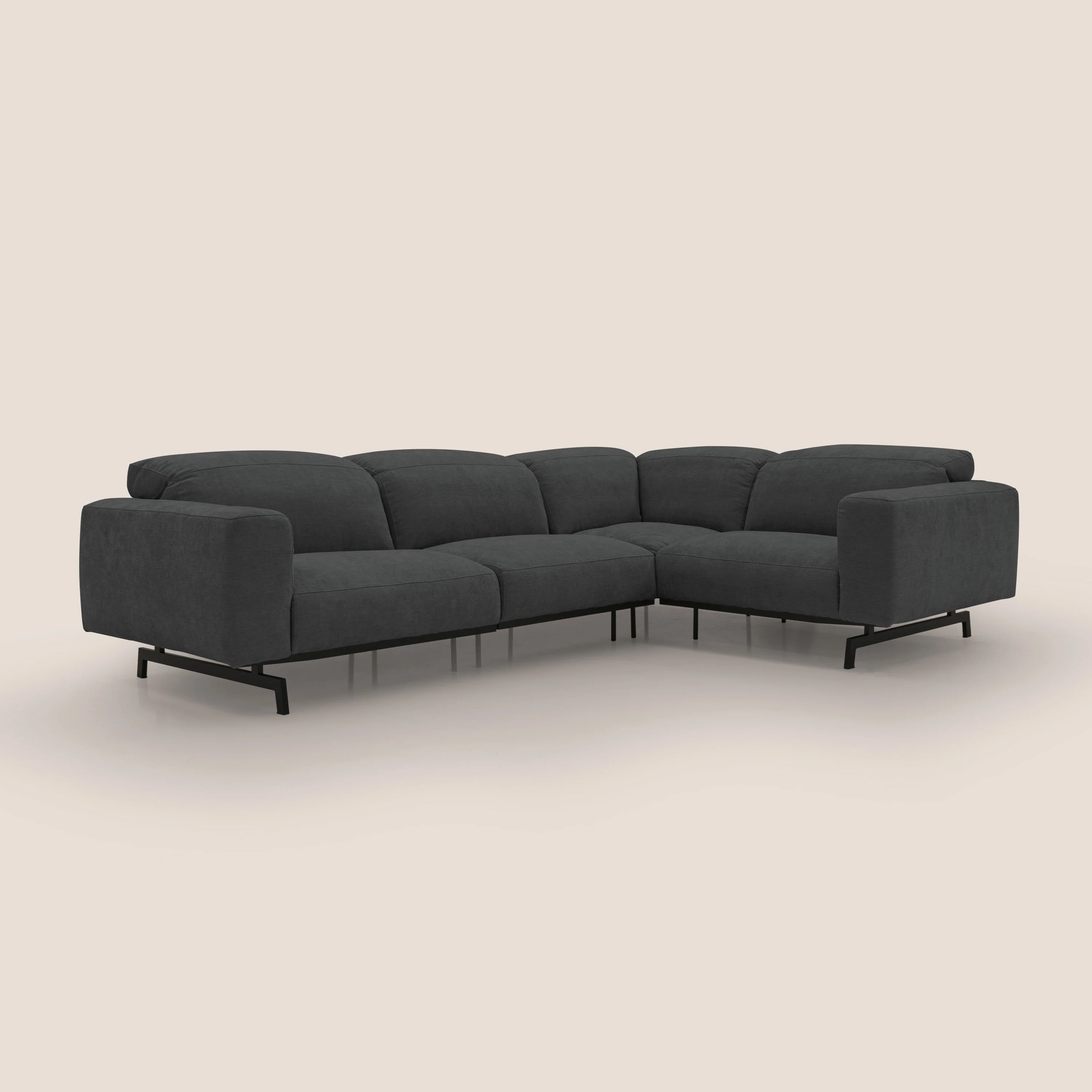 Sakura CanapĂ© d'angle RĂVERSIBLE et modulable en tissu doux et impermĂ©able T14 anthracite - Image 6