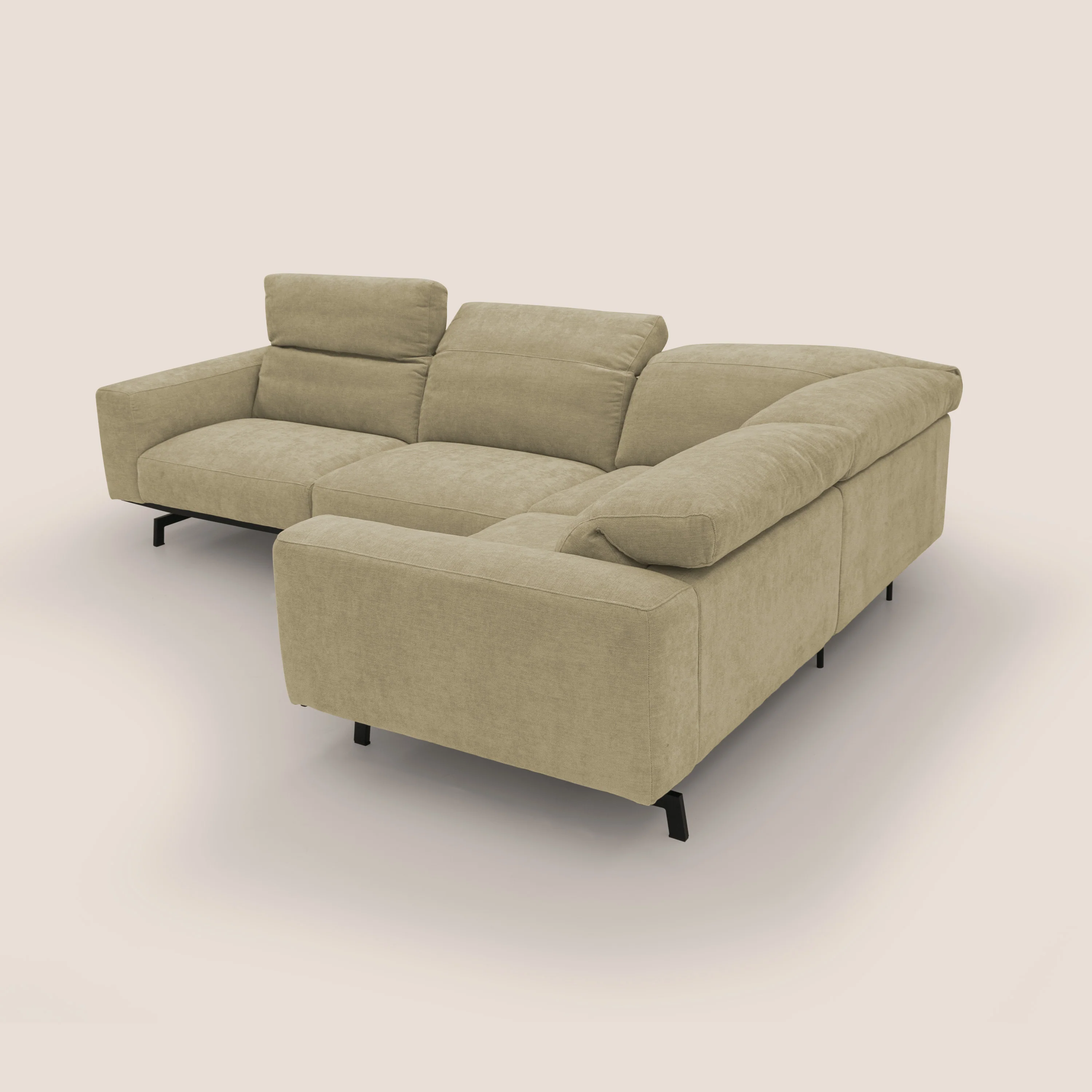 Sakura Canapé d'angle RÉVERSIBLE et modulable en tissu doux et imperméable T14 beige - Image 13