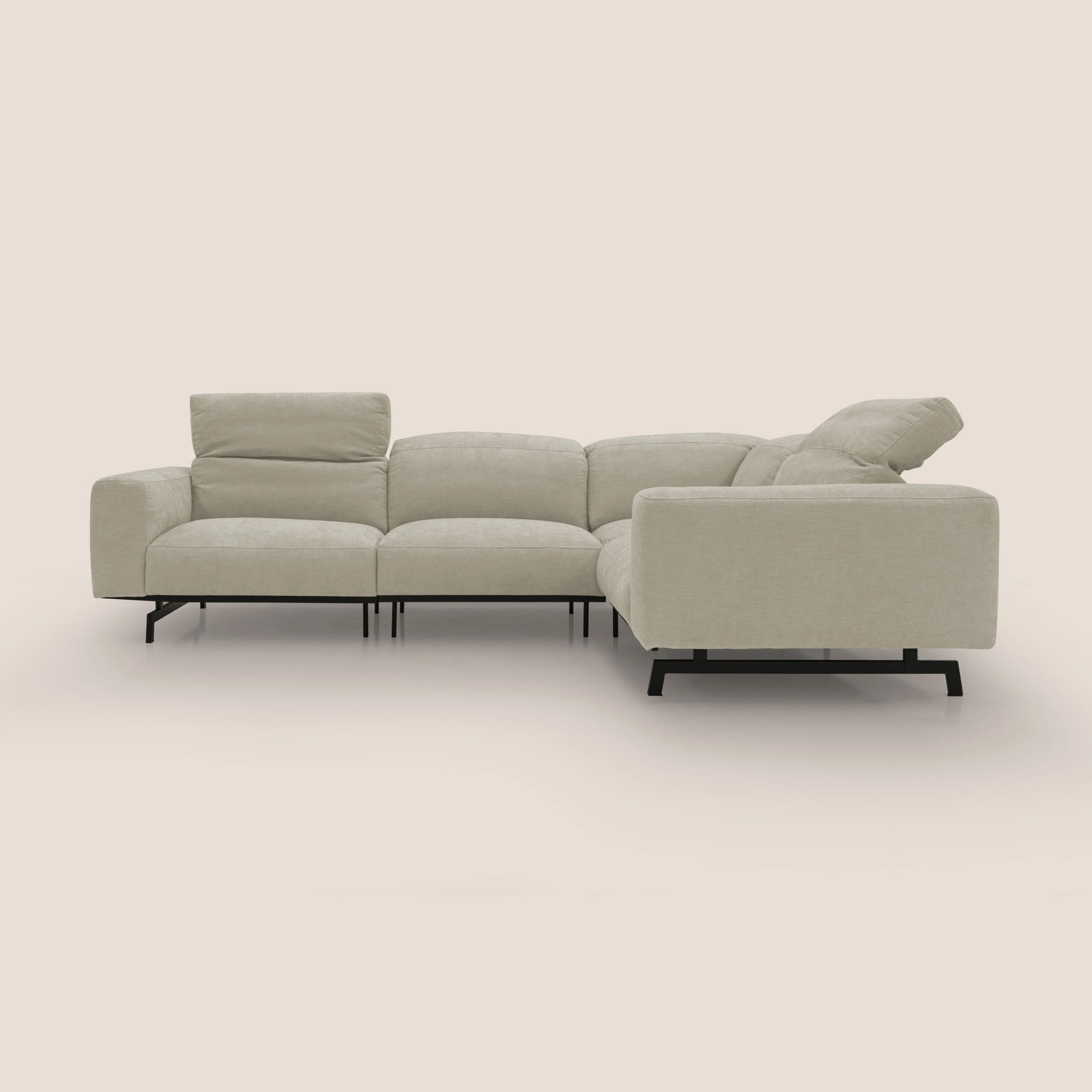 Sakura Canapé d'angle RÉVERSIBLE et modulable en tissu doux et imperméable T14 crème - Image 5