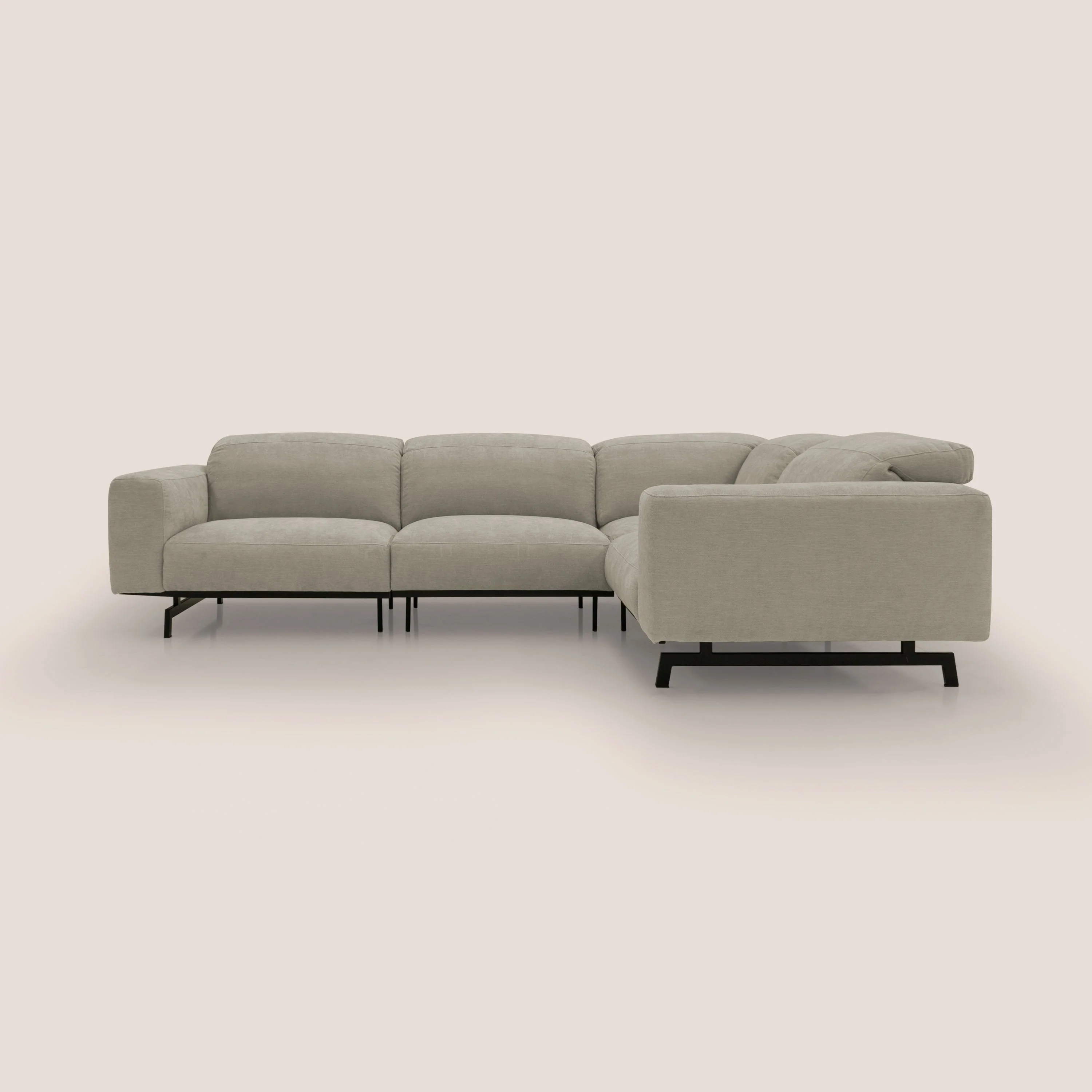 Sakura CanapĂ© d'angle RĂVERSIBLE et modulable en tissu doux et impermĂ©able T14 Taupe tortora