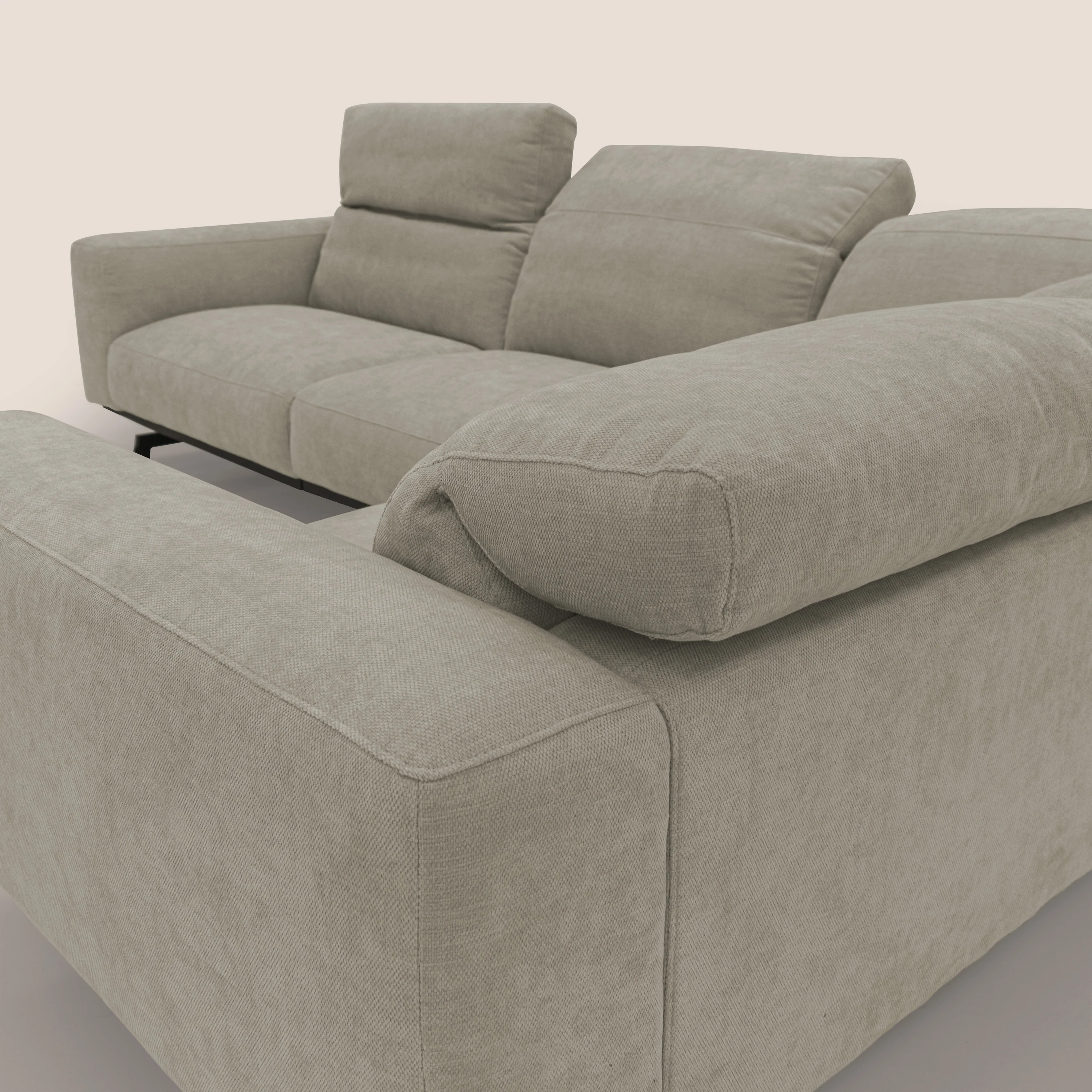 Sakura CanapĂ© d'angle RĂVERSIBLE et modulable en tissu doux et impermĂ©able T14 Taupe tortora - Image 11