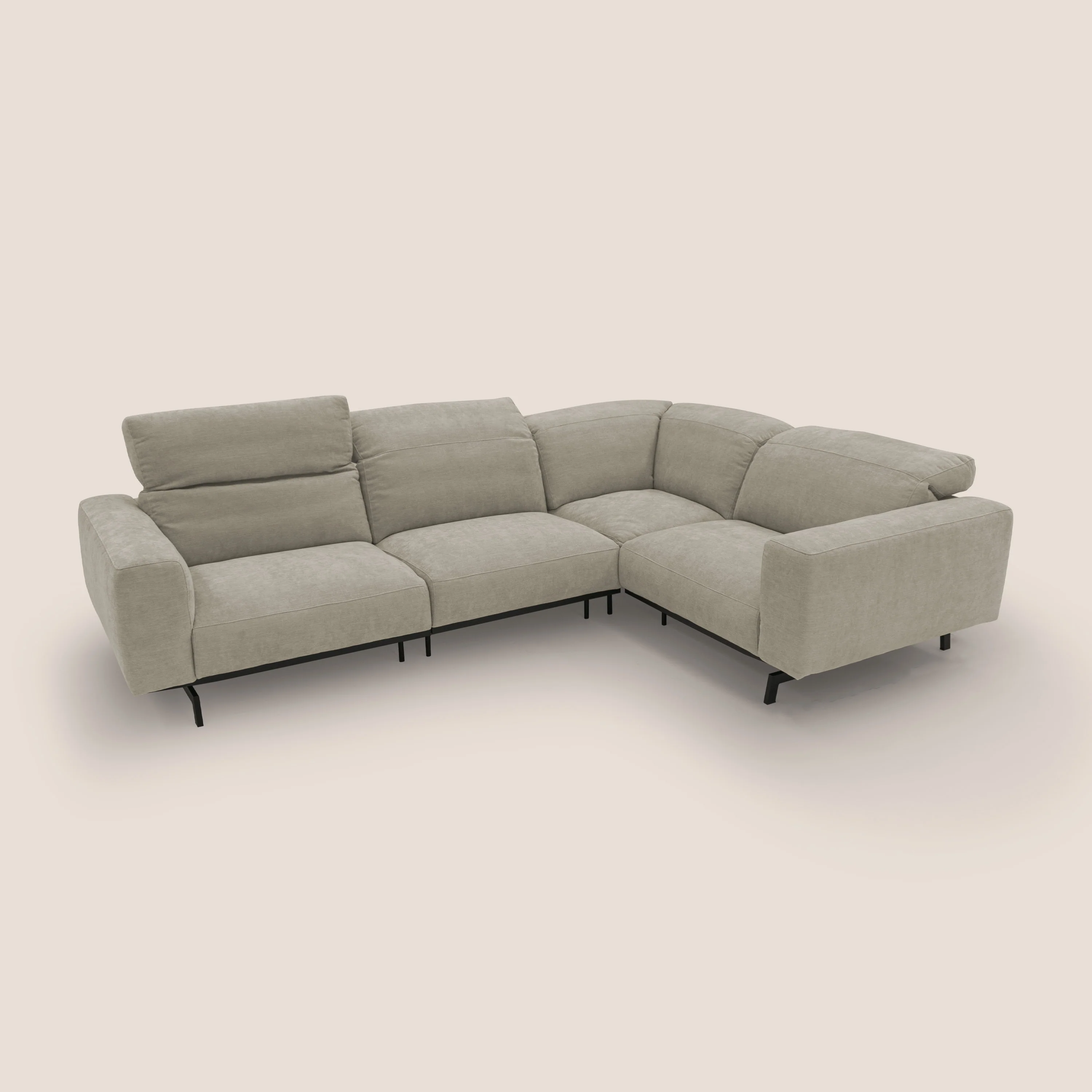 Sakura CanapĂ© d'angle RĂVERSIBLE et modulable en tissu doux et impermĂ©able T14 Taupe tortora - Image 12