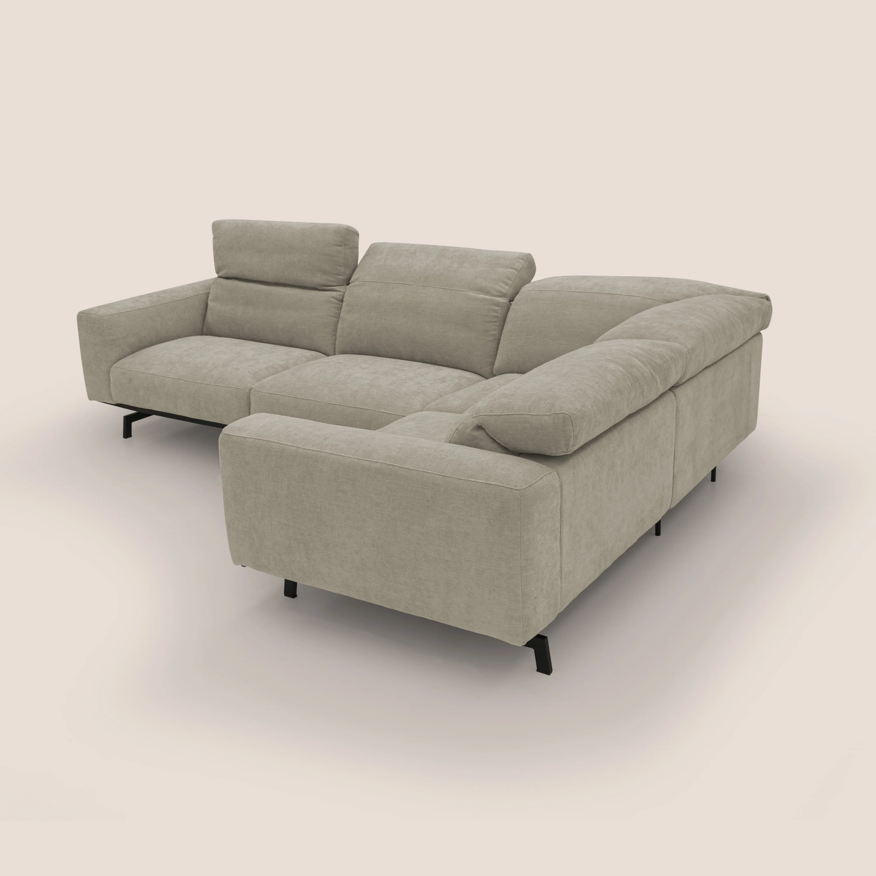 Sakura CanapĂ© d'angle RĂVERSIBLE et modulable en tissu doux et impermĂ©able T14 Taupe tortora - Image 13