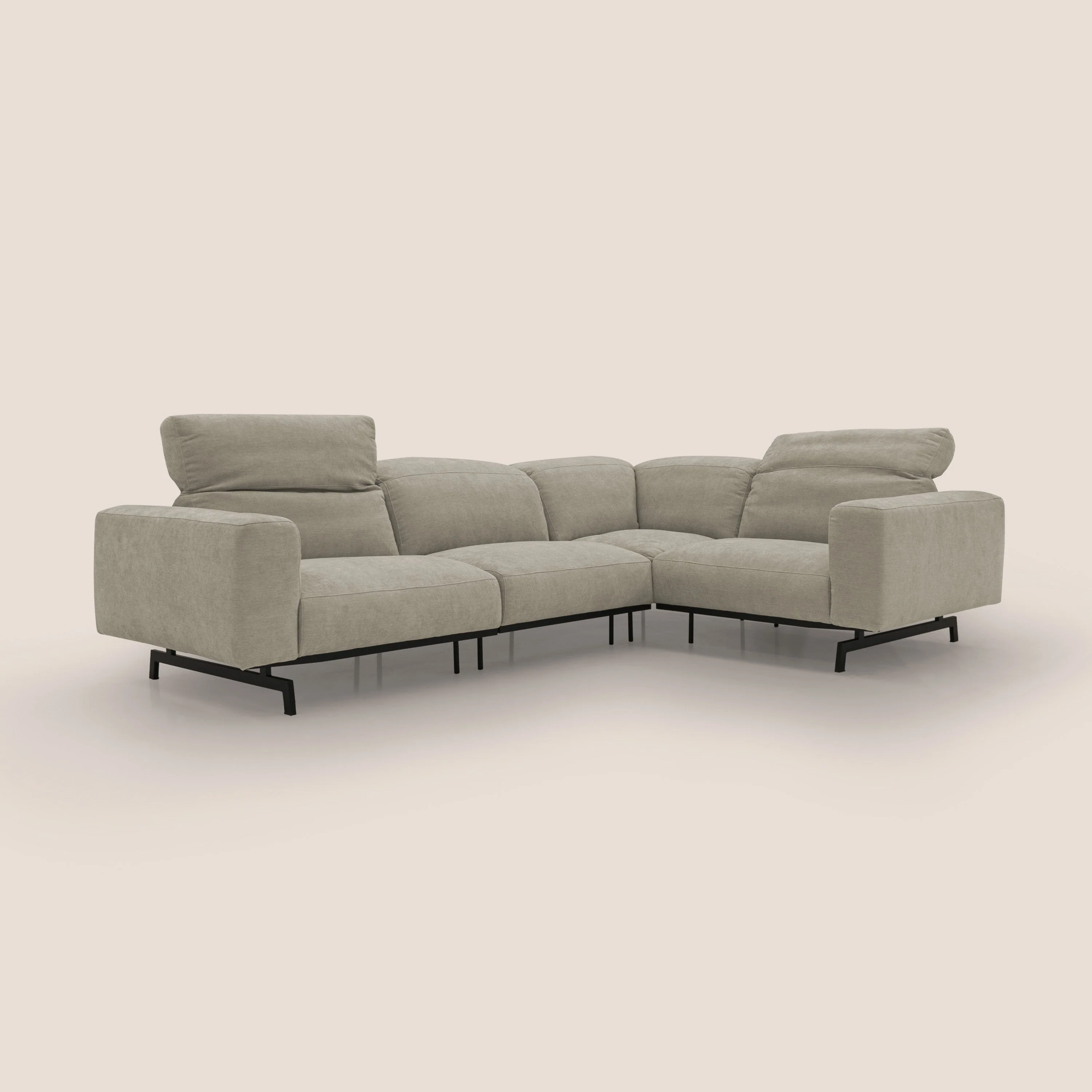 Sakura CanapĂ© d'angle RĂVERSIBLE et modulable en tissu doux et impermĂ©able T14 Taupe tortora - Image 2