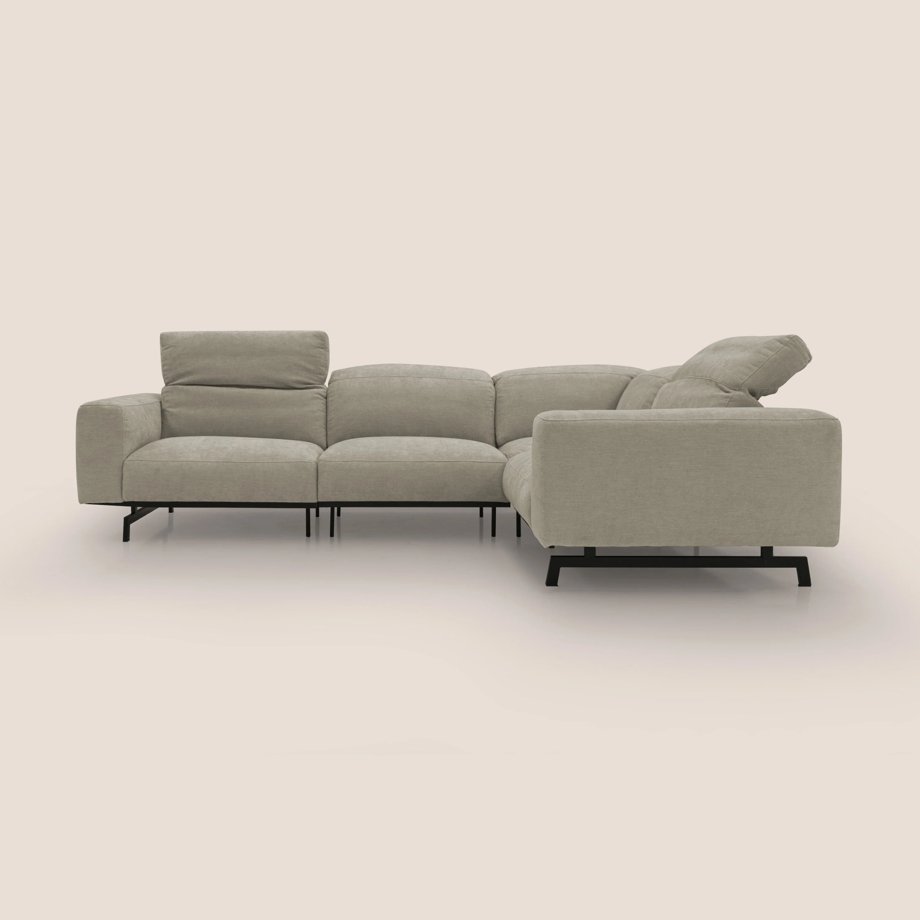 Sakura CanapĂ© d'angle RĂVERSIBLE et modulable en tissu doux et impermĂ©able T14 Taupe tortora - Image 5