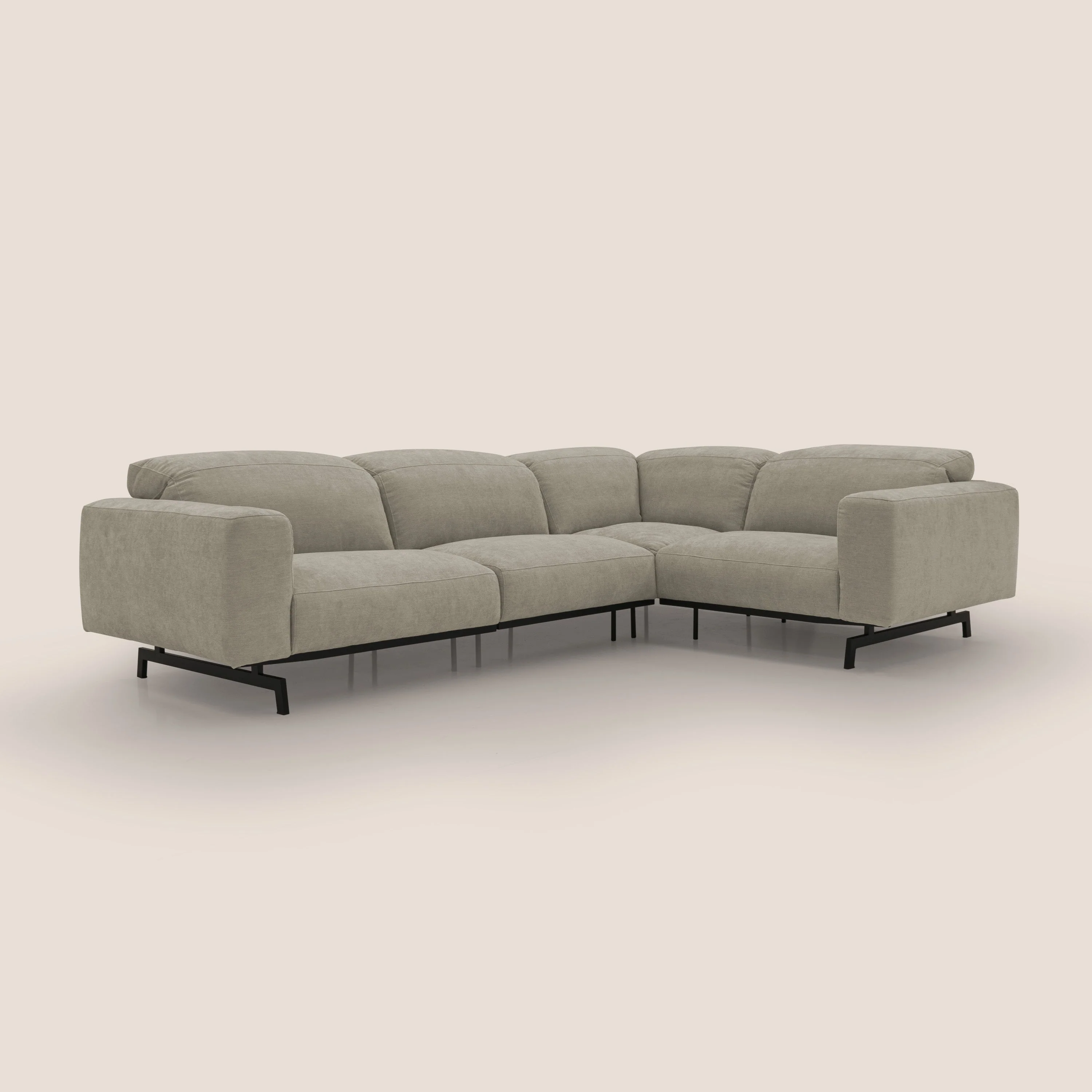 Sakura CanapĂ© d'angle RĂVERSIBLE et modulable en tissu doux et impermĂ©able T14 Taupe tortora - Image 6
