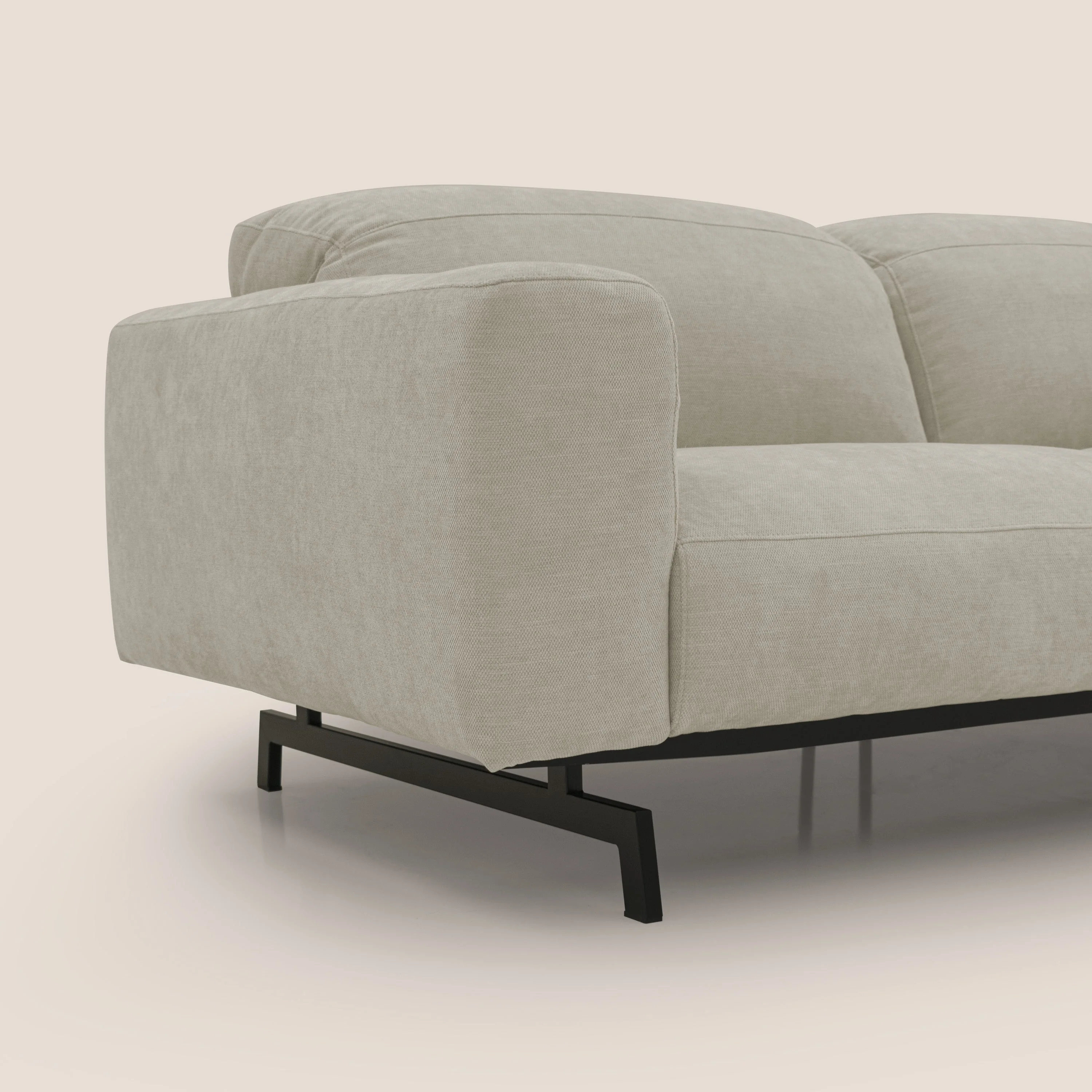 Sakura canapé modulaire 3 places en tissu flammé doux et imperméable T14 crème - Image 4