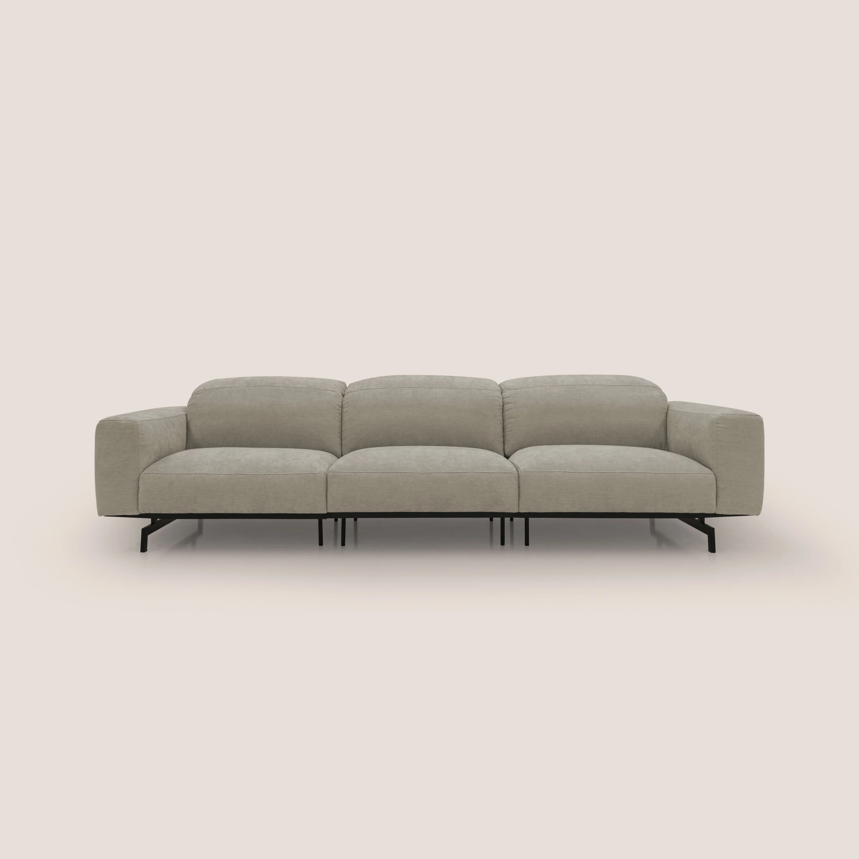 Sakura canapé modulaire 3 places en tissu flammé doux et imperméable T14 Taupe tortora