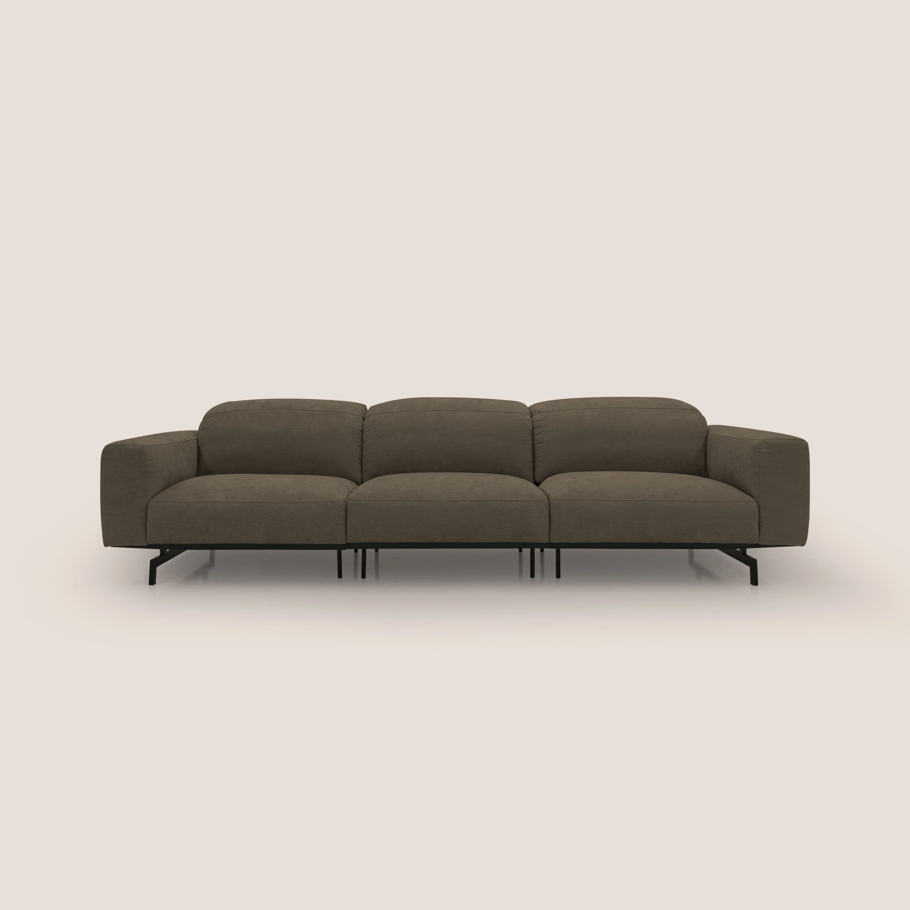 Sakura canapé modulaire 3 places en tissu flammé doux et imperméable T14  marron