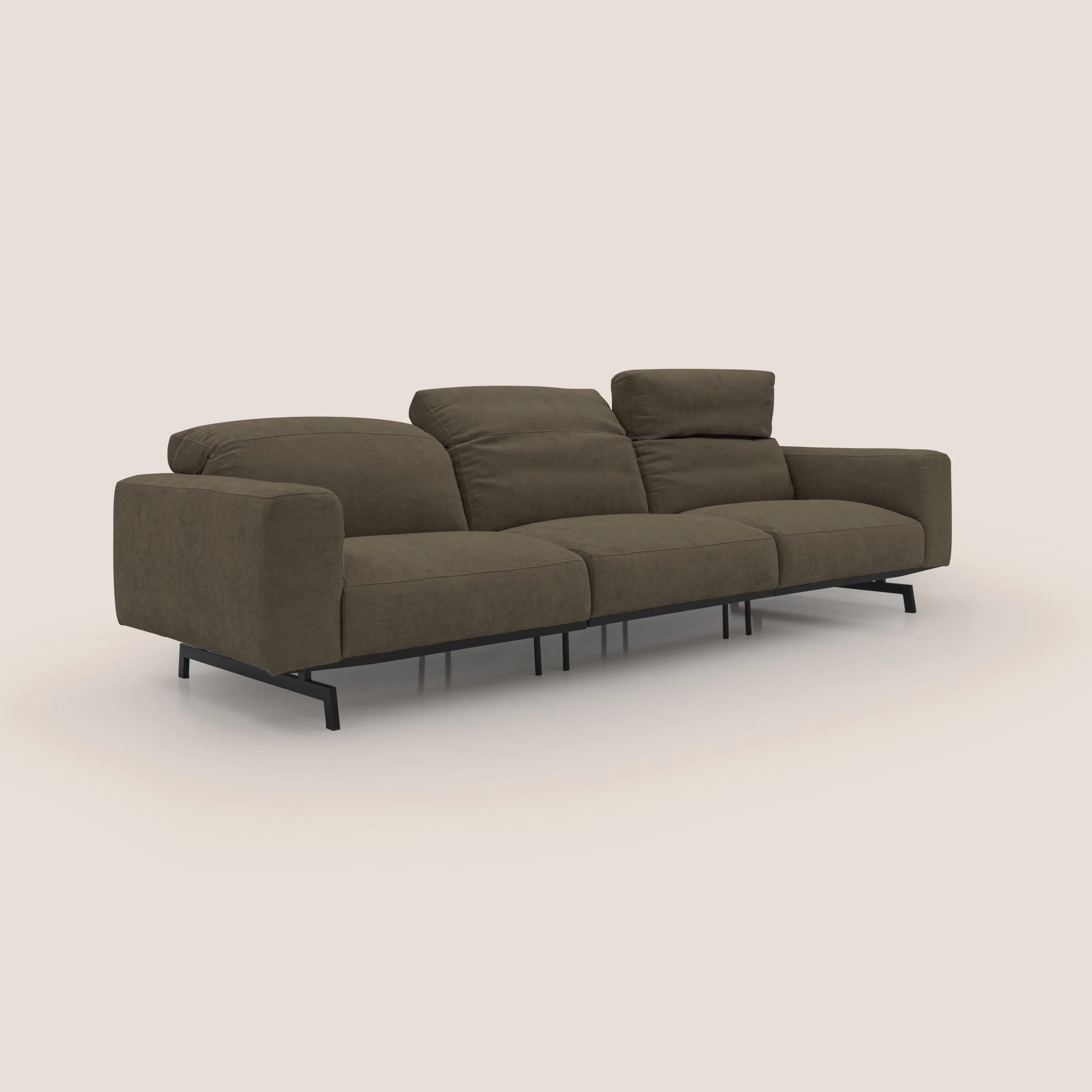 Sakura canapé modulaire 3 places en tissu flammé doux et imperméable T14  marron - Image 2