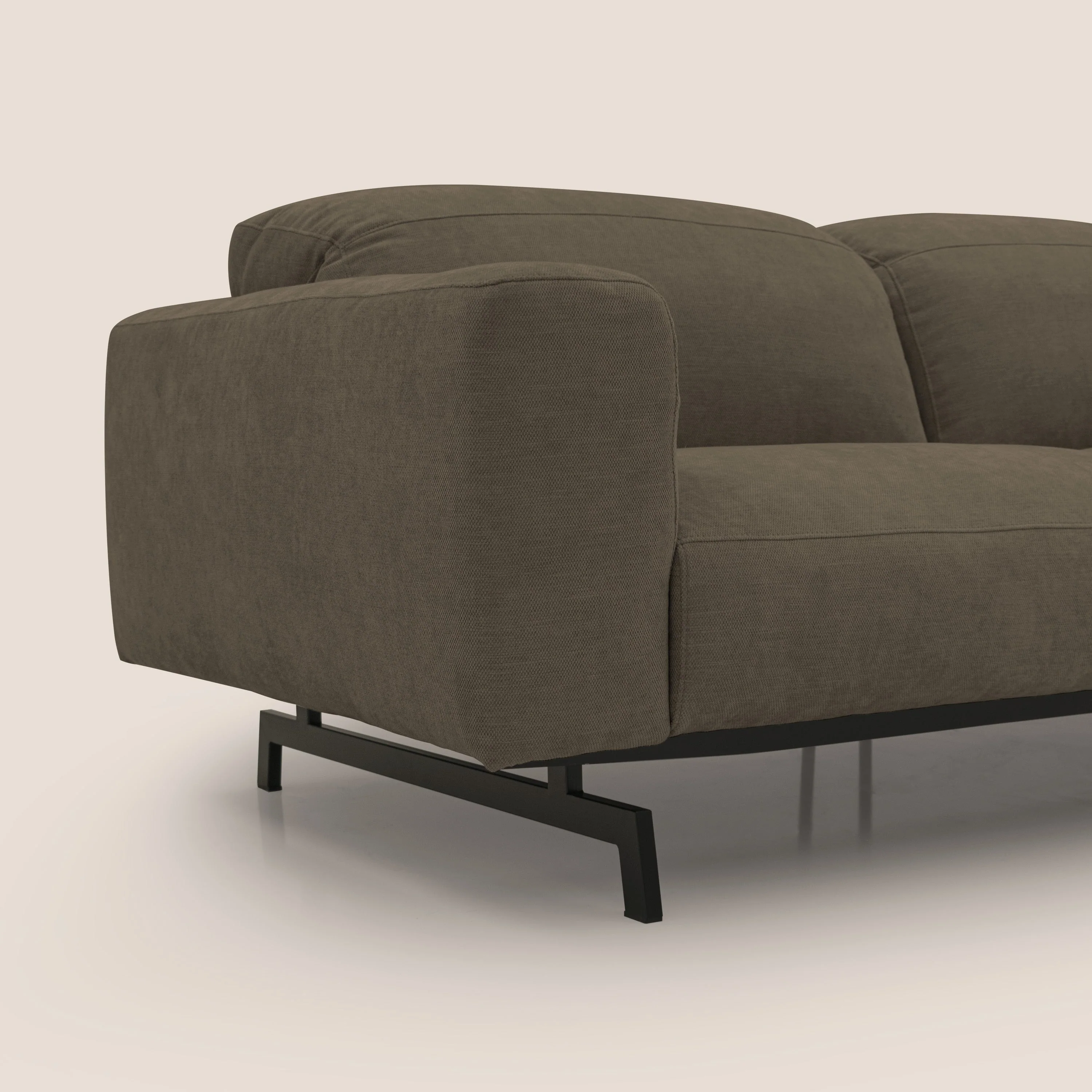 Sakura canapé modulaire 3 places en tissu flammé doux et imperméable T14  marron - Image 3