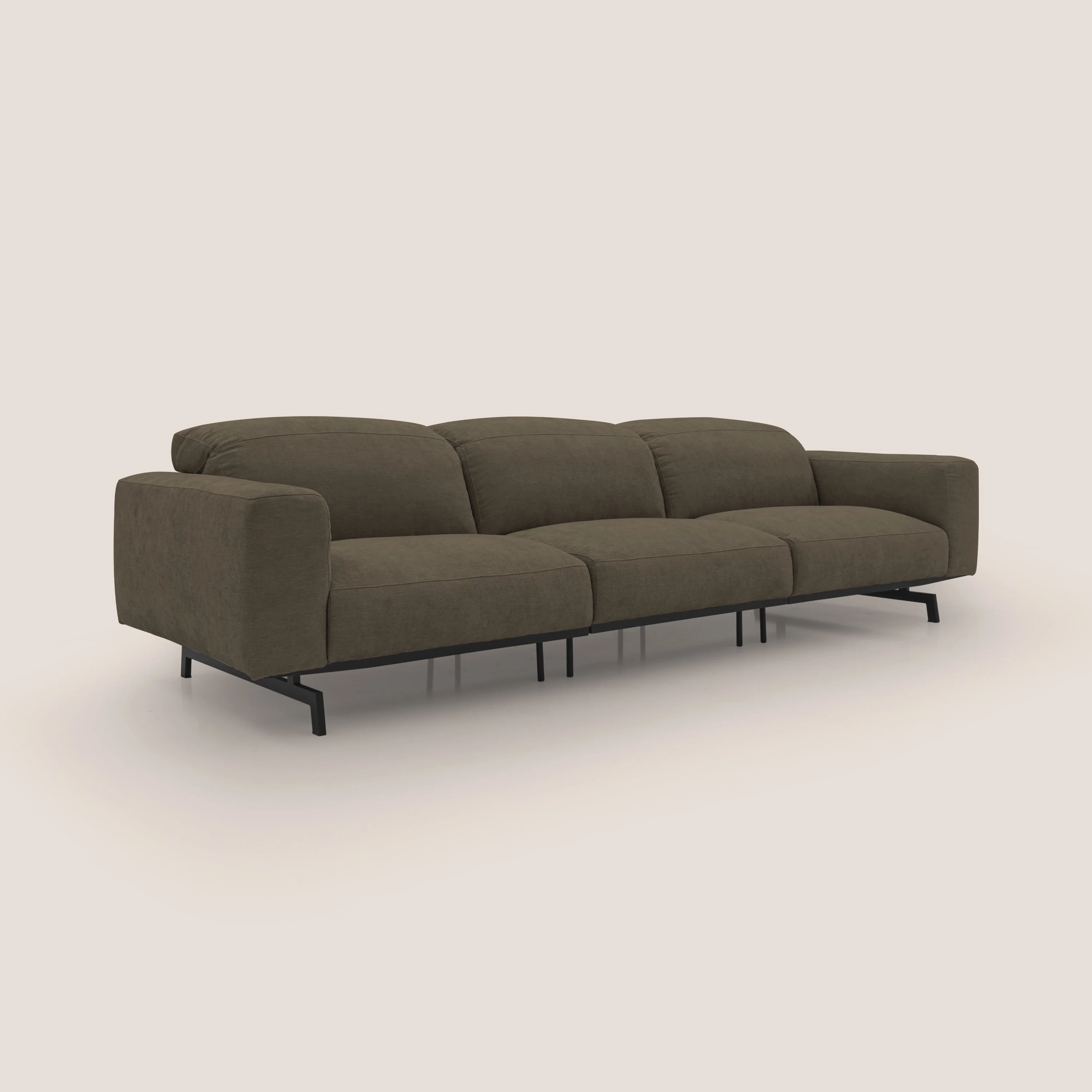 Sakura canapé modulaire 3 places en tissu flammé doux et imperméable T14  marron - Image 6