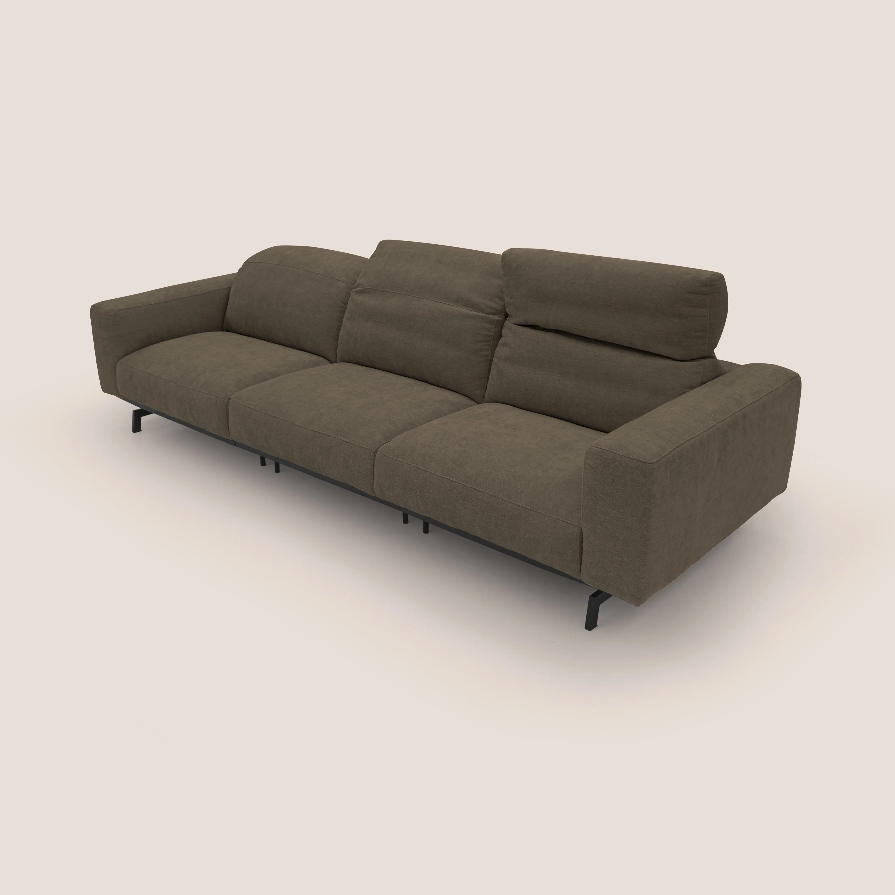 Sakura canapé modulaire 3 places en tissu flammé doux et imperméable T14  marron - Image 9