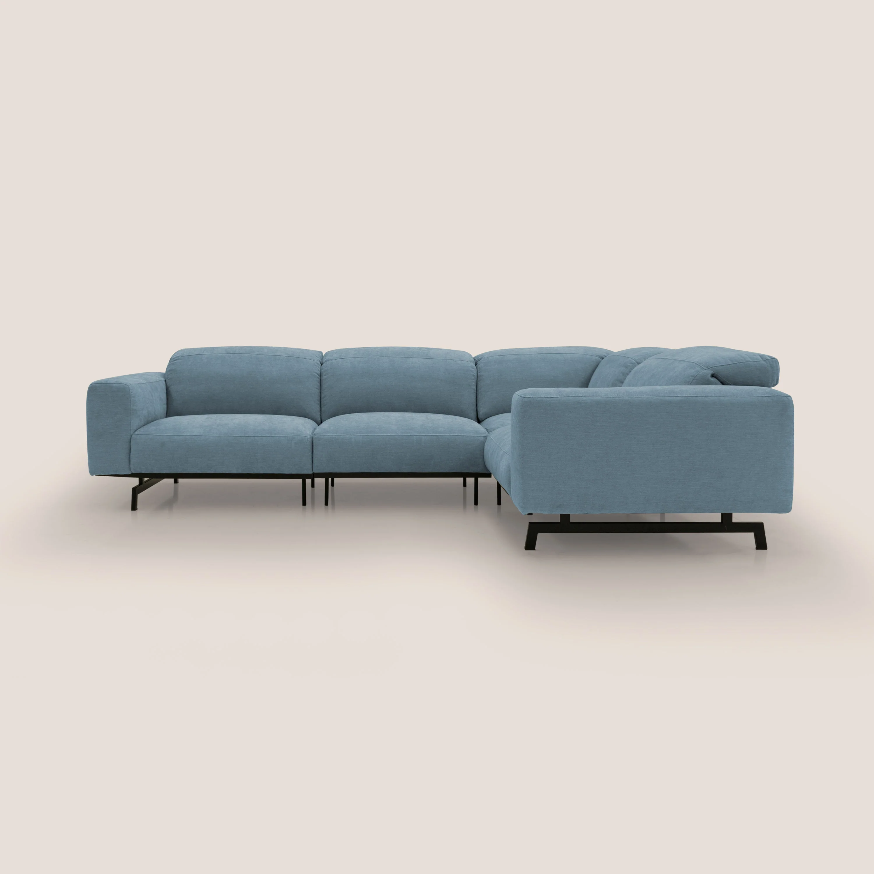 Sakura CanapĂ© d'angle RĂVERSIBLE et modulable en tissu doux et impermĂ©able T14 sucre glace