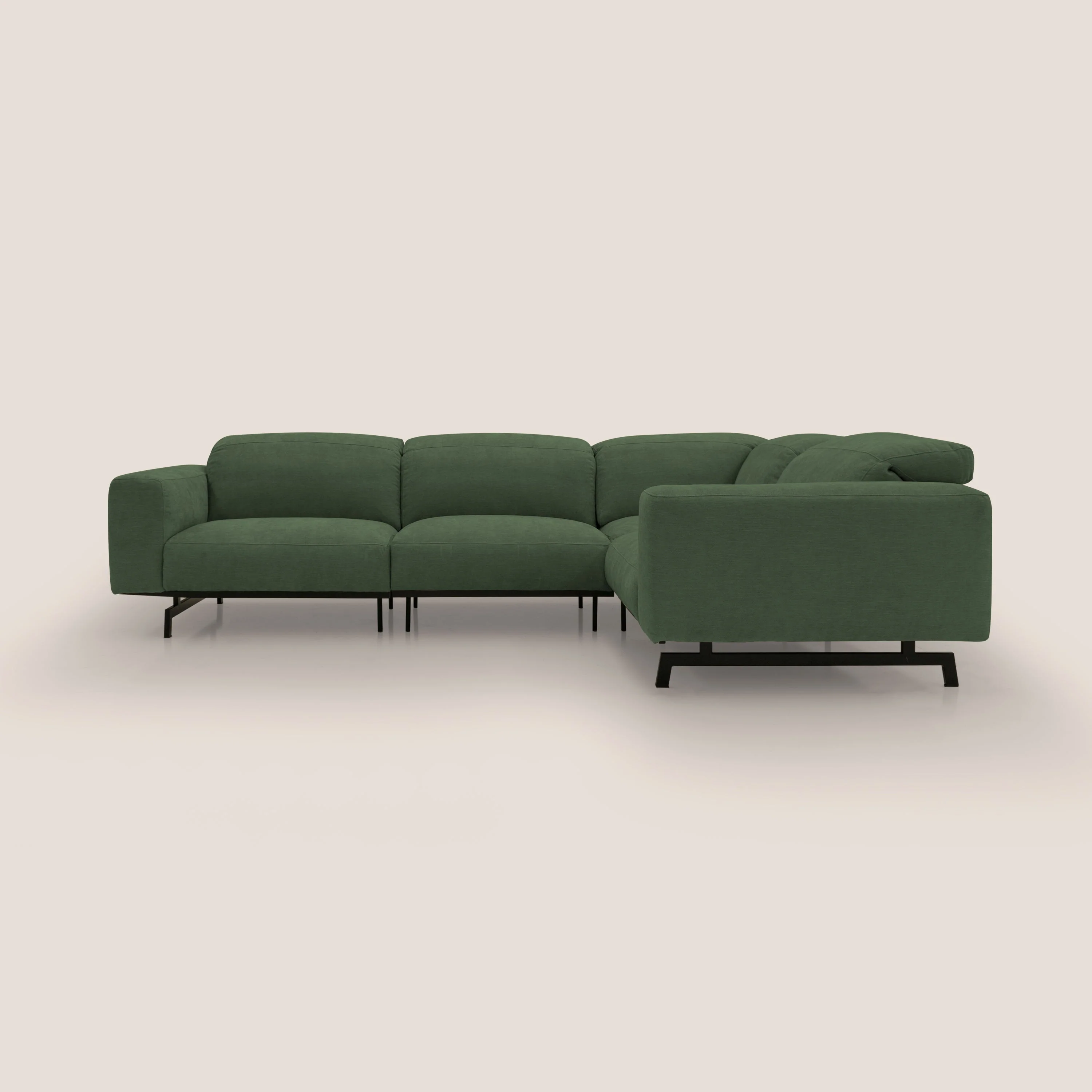 Sakura CanapĂ© d'angle RĂVERSIBLE et modulable en tissu doux et impermĂ©able T14 vert