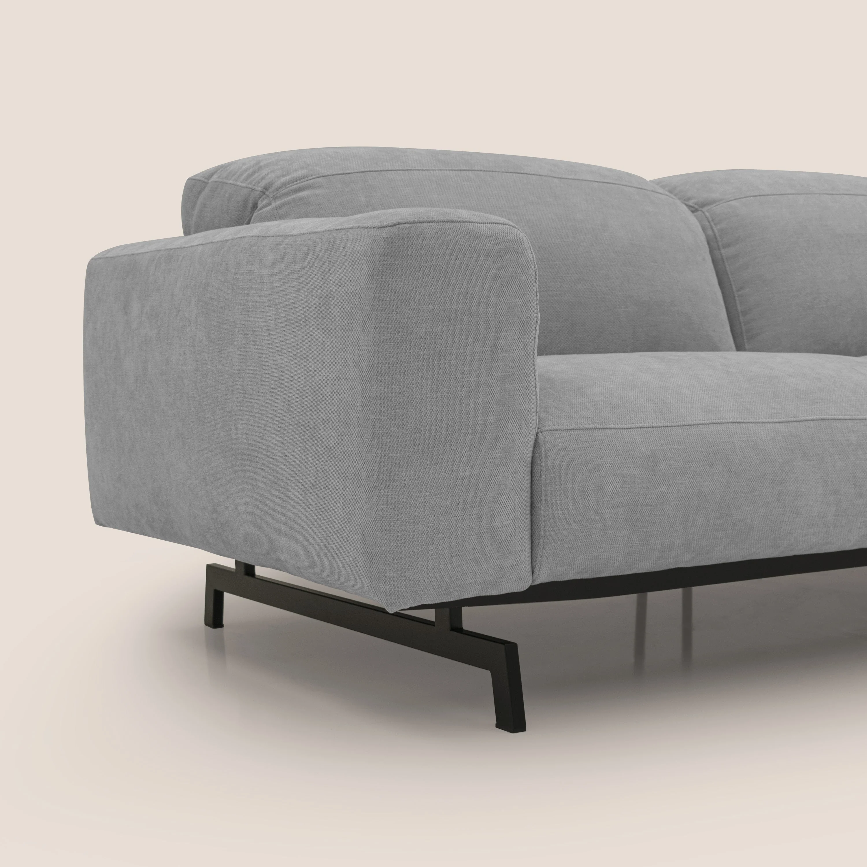 Sakura canapé modulaire 3 places en tissu flammé doux et imperméable T14 gris clair - Image 3