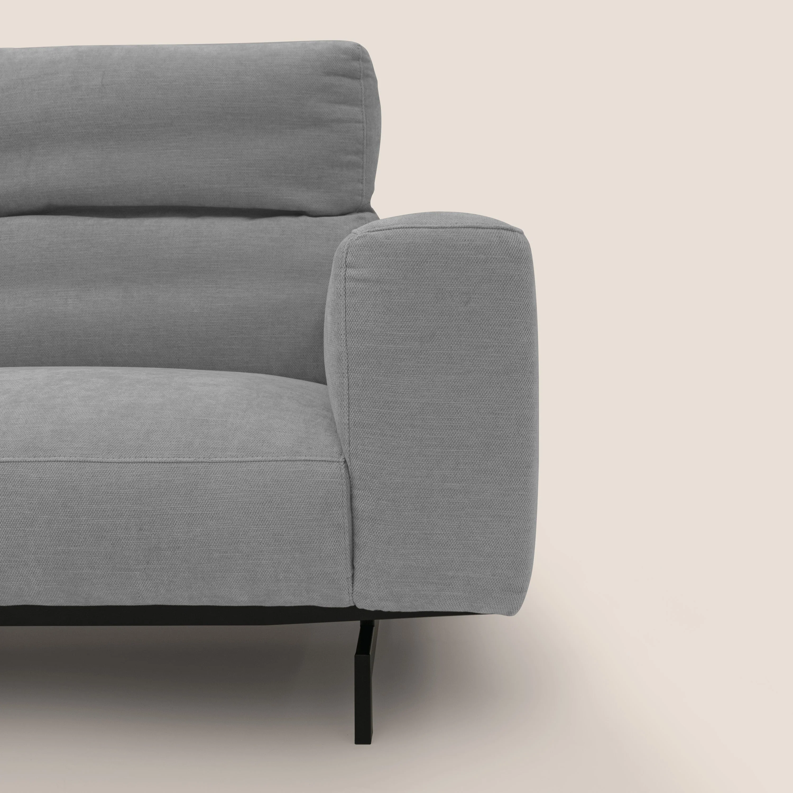 Sakura canapé modulaire 3 places en tissu flammé doux et imperméable T14 gris clair - Image 4