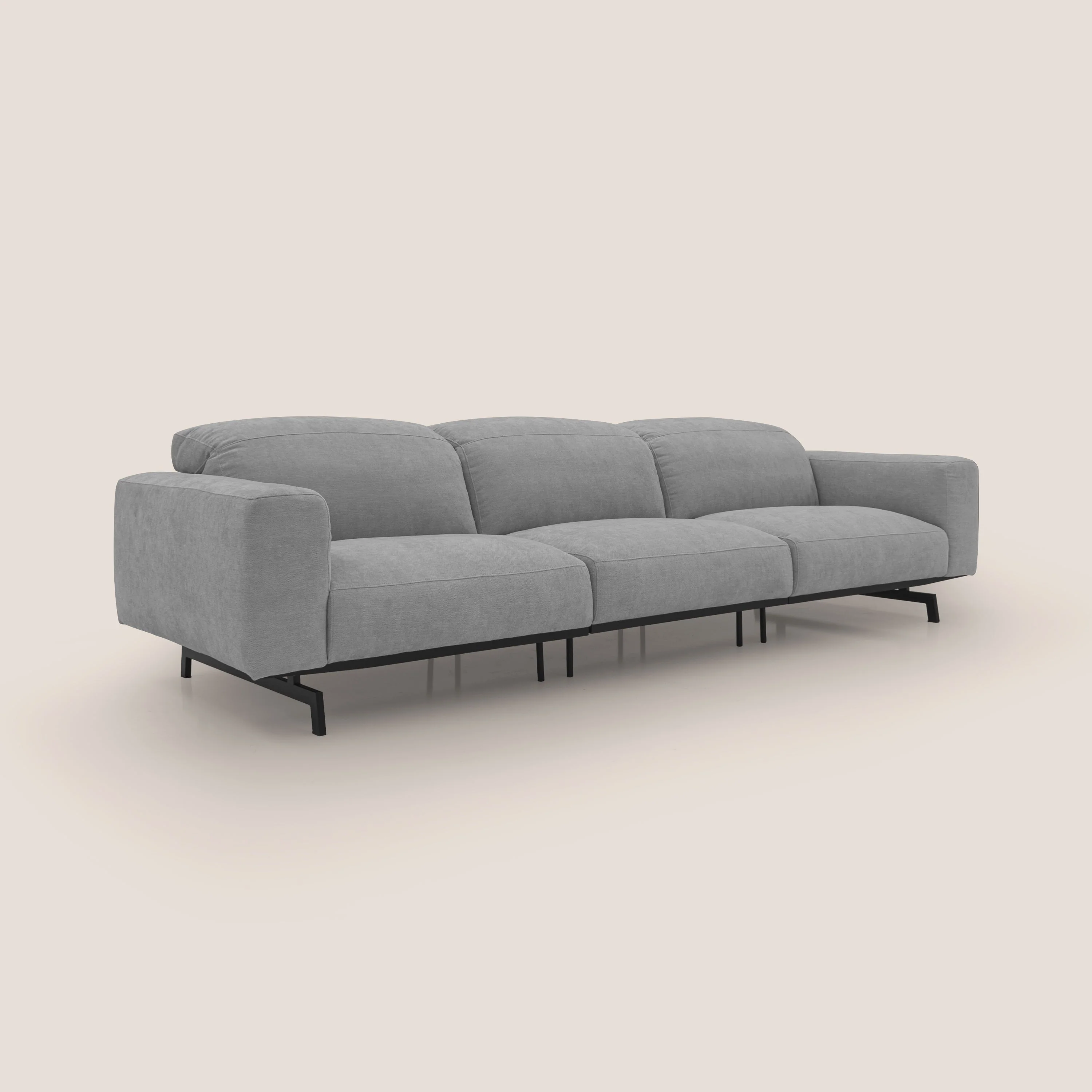 Sakura canapé modulaire 3 places en tissu flammé doux et imperméable T14 gris clair - Image 6