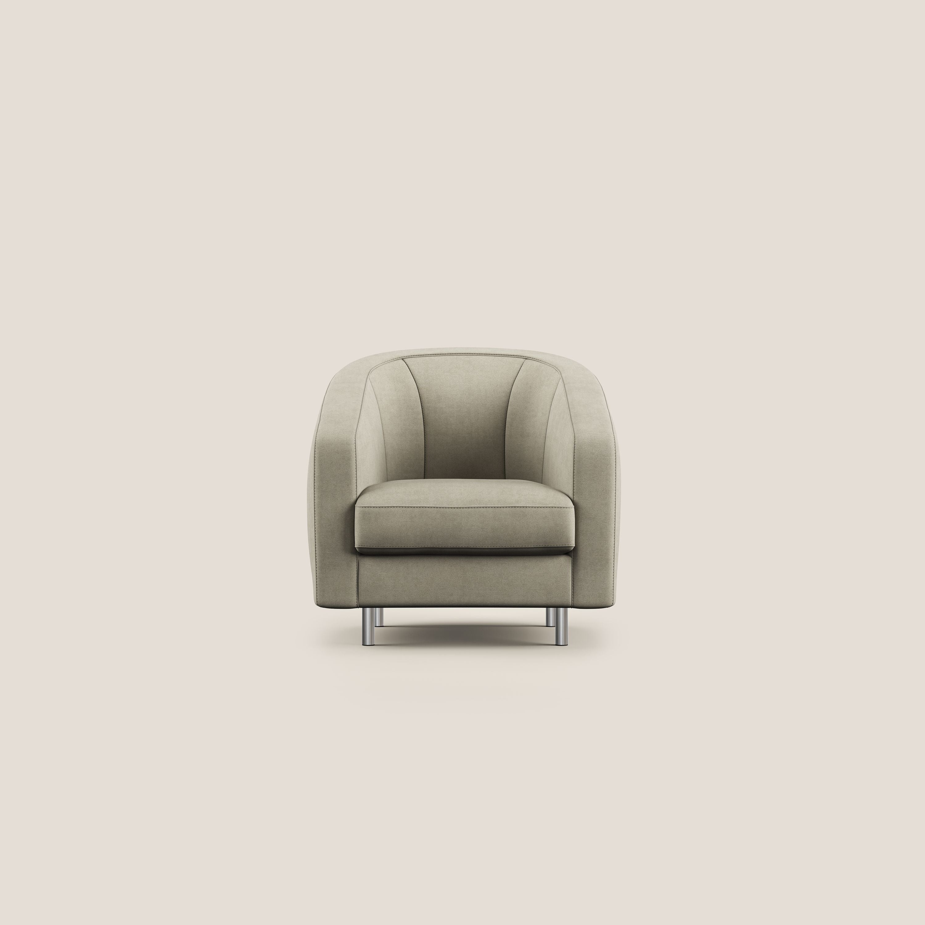 Sally Fauteuil en tissu doux imperméable T02 crème - Image 3