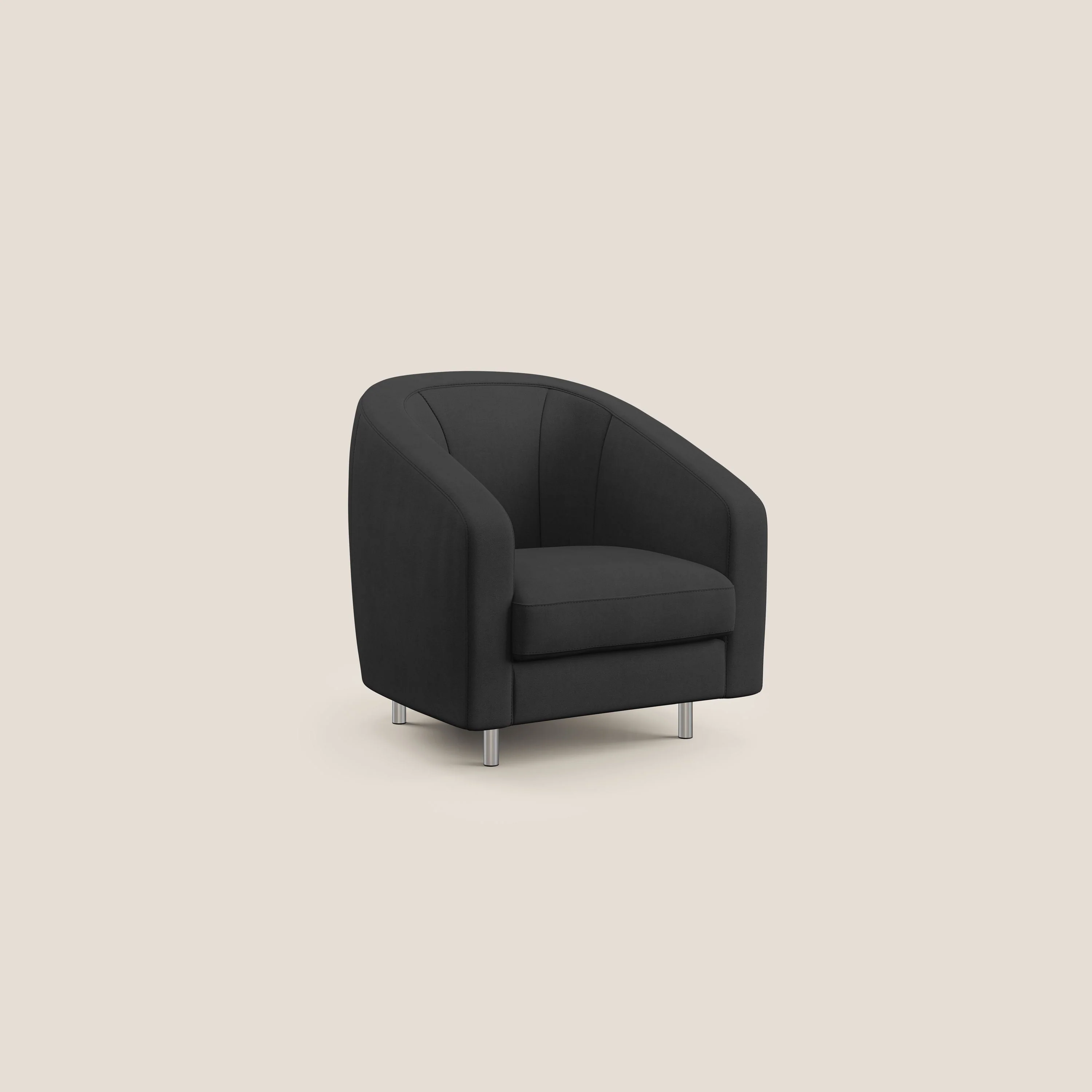 Sally Fauteuil en tissu doux imperméable T02 noir - Image 2