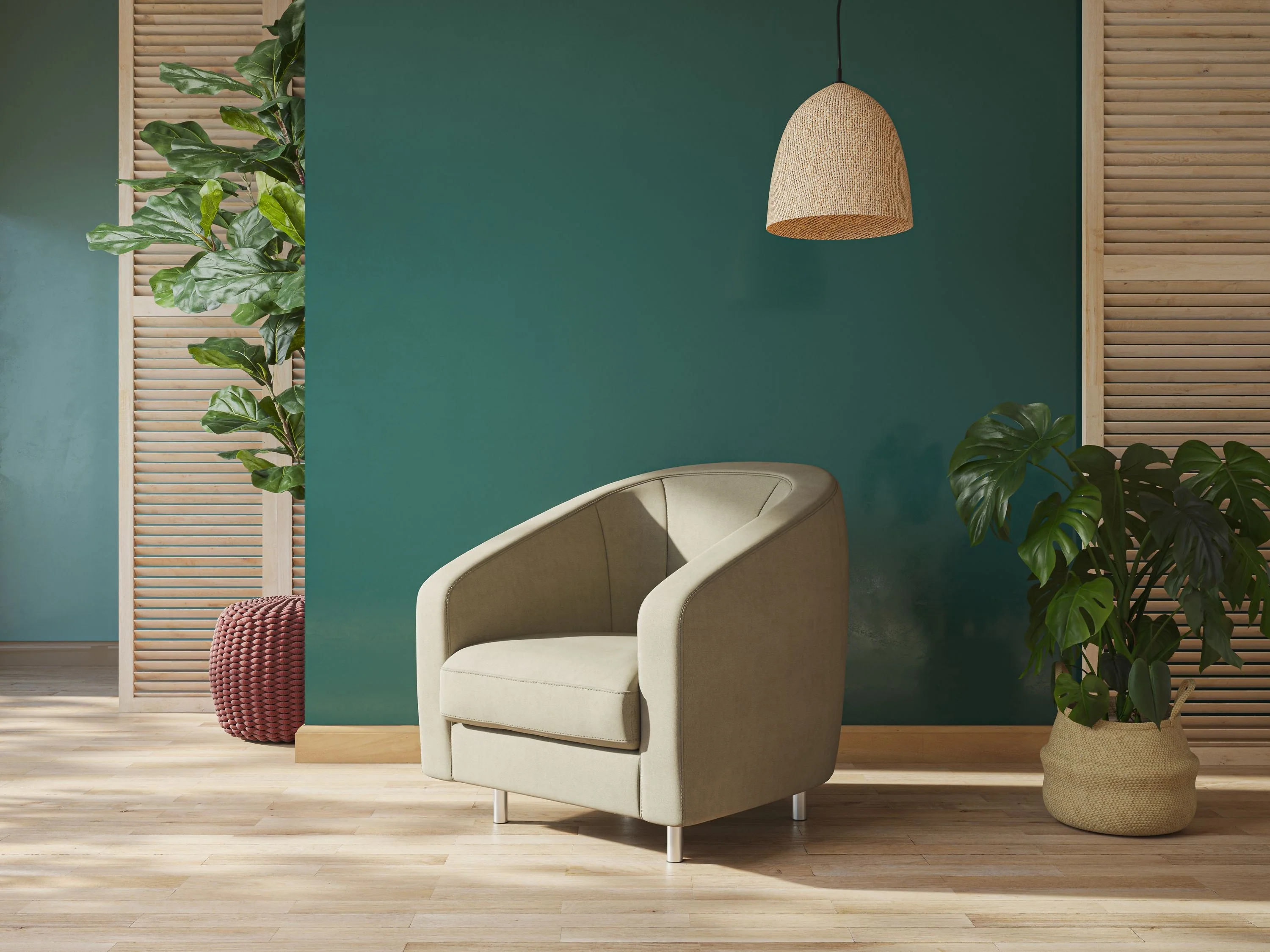 Sally Fauteuil en tissu doux imperméable T02 vert - Image 10