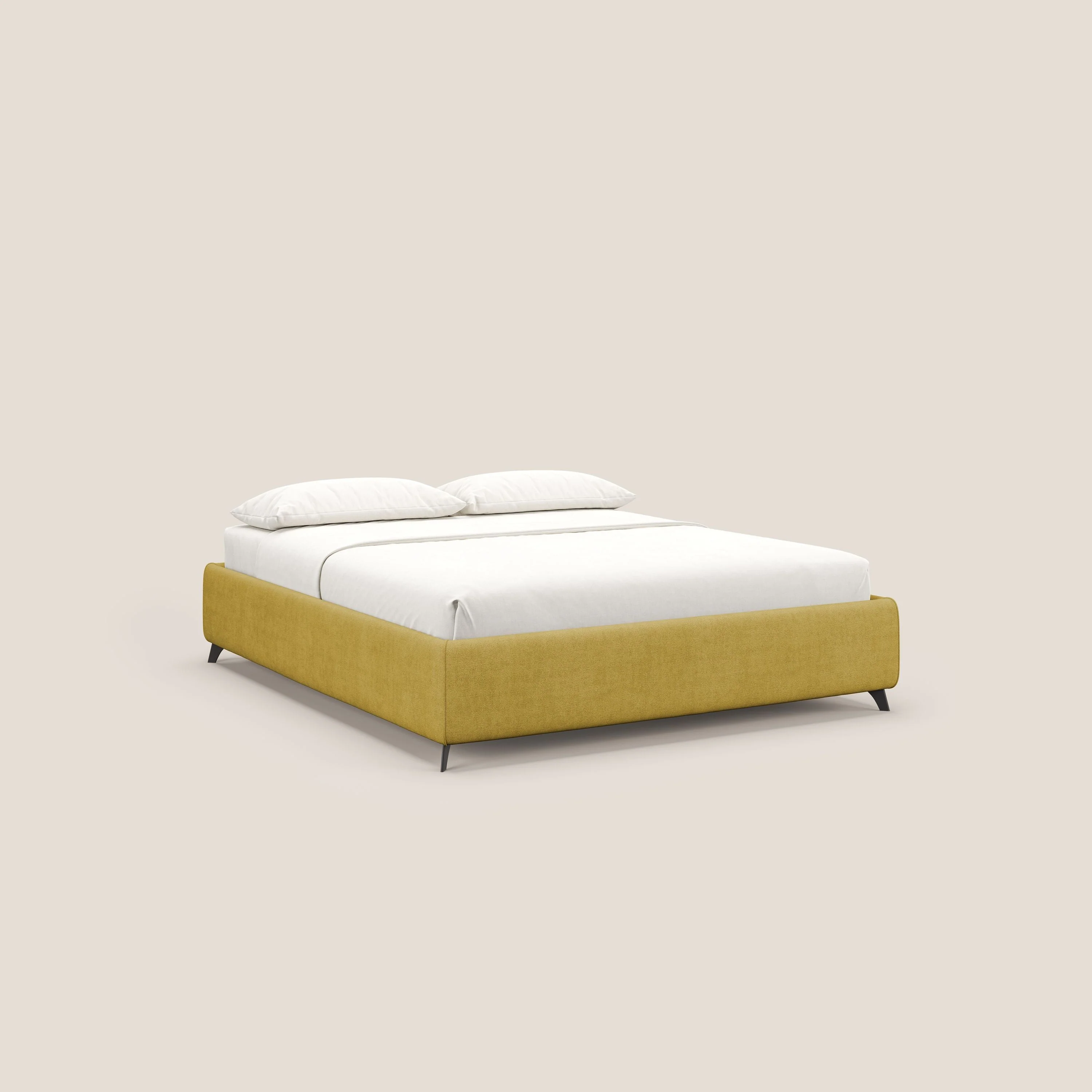 Sara sommier avec rangement en tissu imperméable T02 jaune