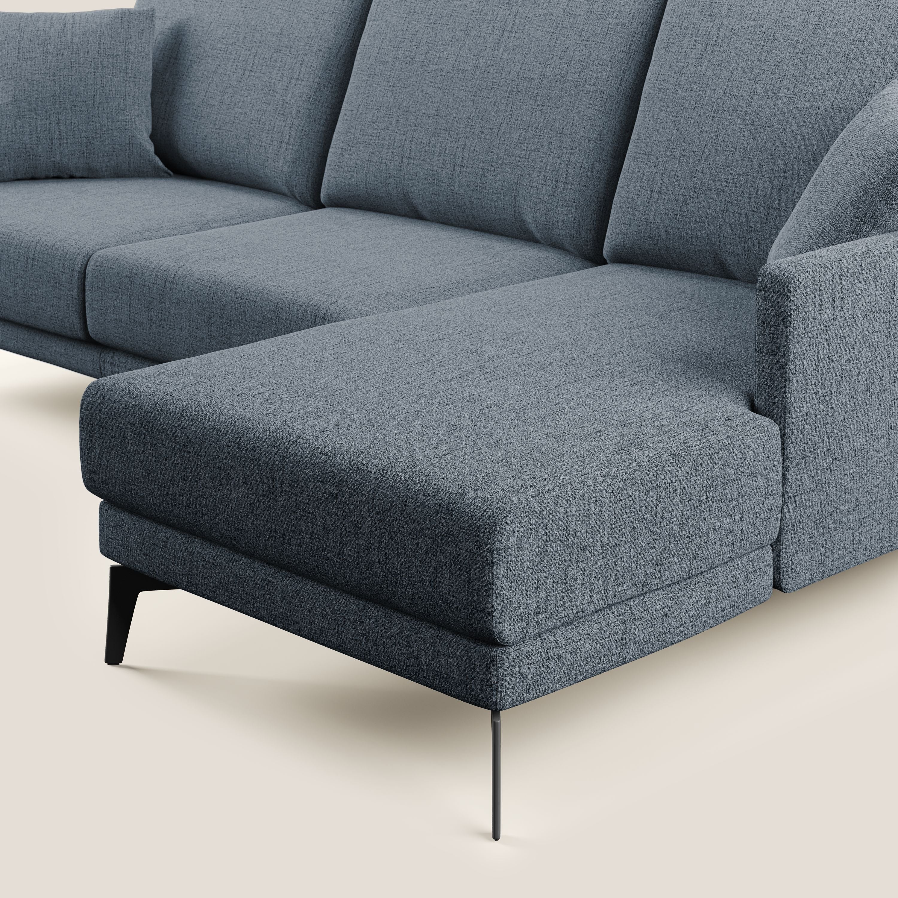 Saturno canapé d'angle moderne en tissu doux imperméable T03 bleu - Image 8