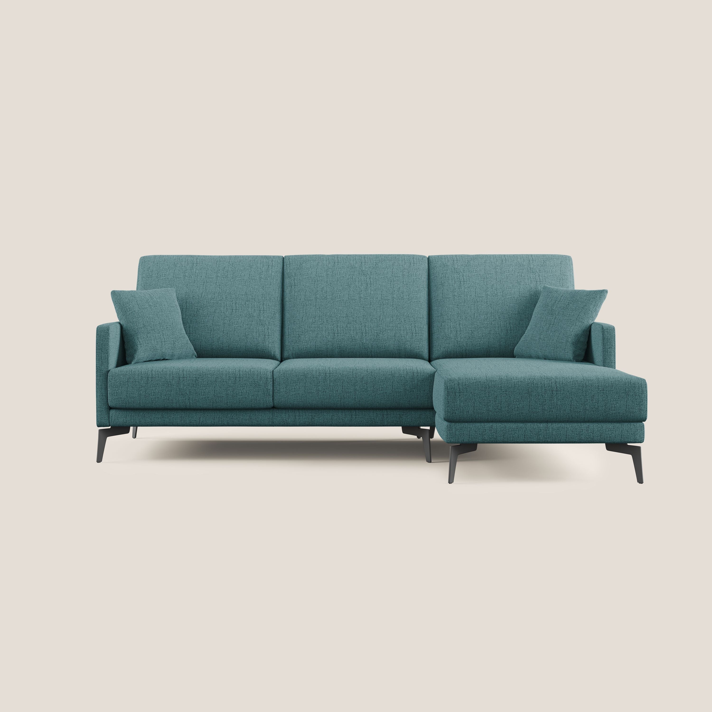Saturno canapé d'angle moderne en tissu doux imperméable T03 bleu ciel