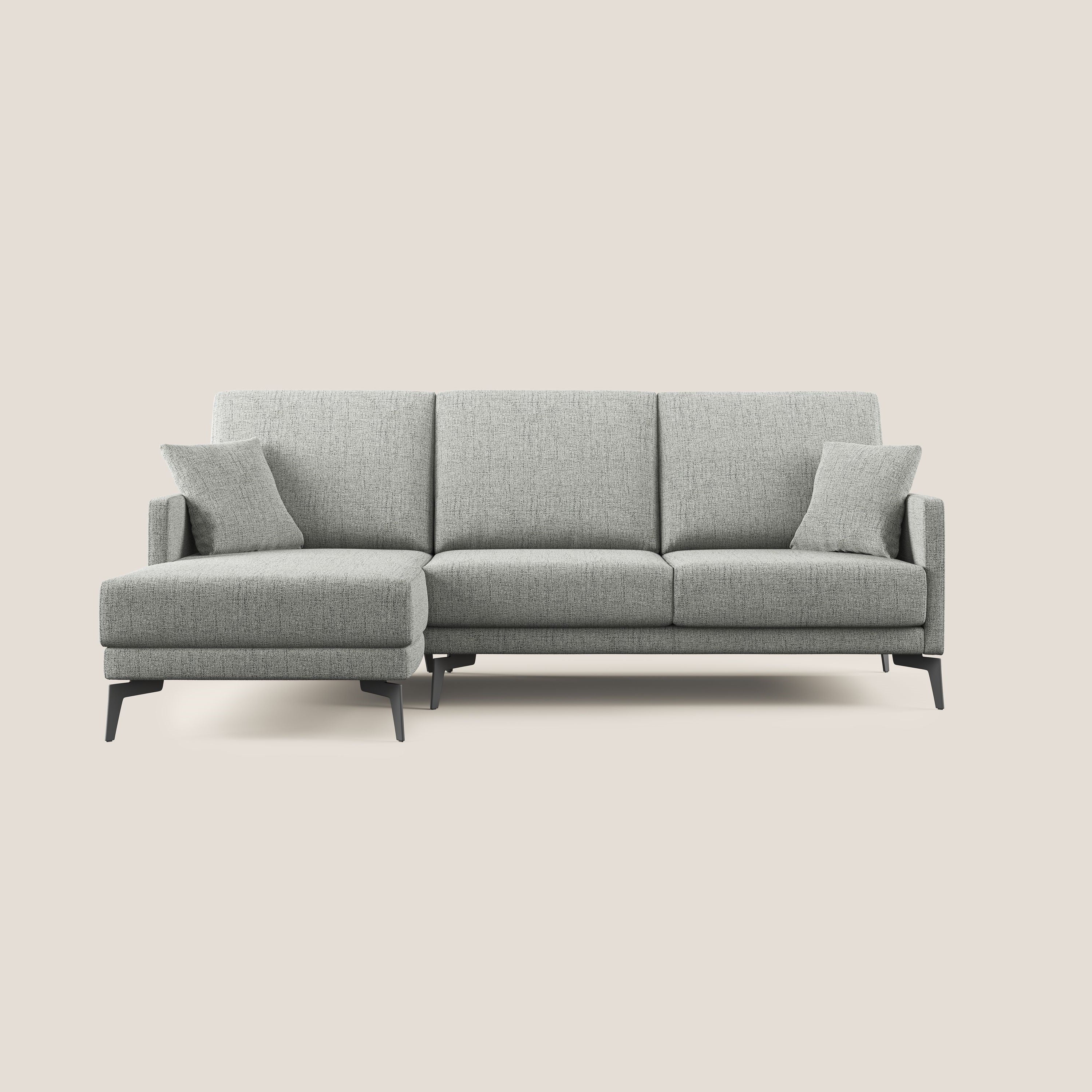 Saturno canapé d'angle moderne en tissu doux imperméable T03 gris clair - Image 10