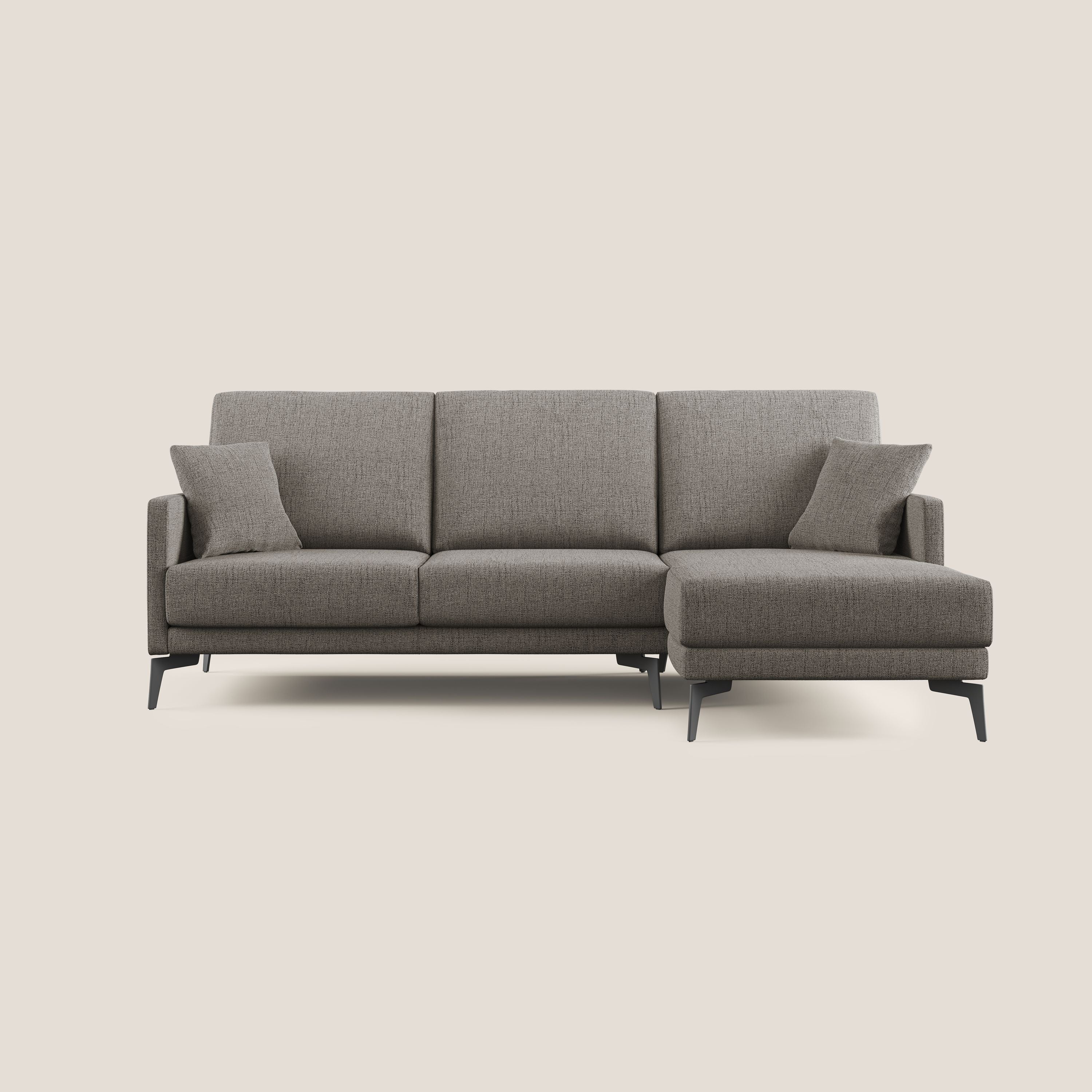 Saturno canapé d'angle moderne en tissu doux imperméable T03 taupe